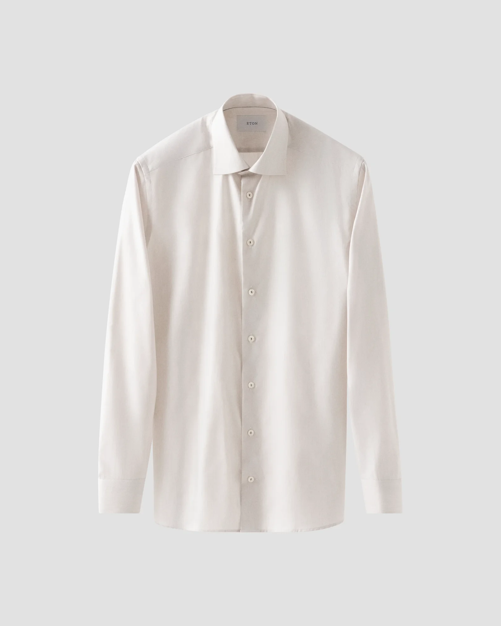 Eton - beige solid cotton and tencel tm lyocell shirt