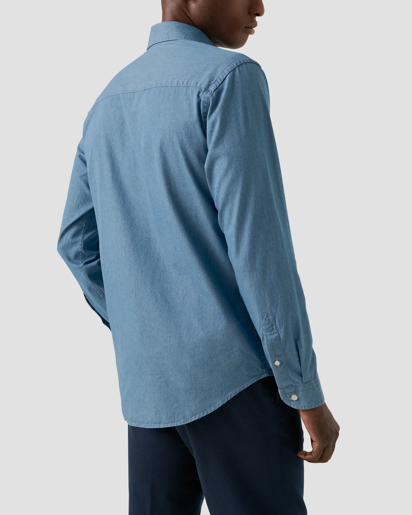 Eton - mid blue lightweight denim shirt