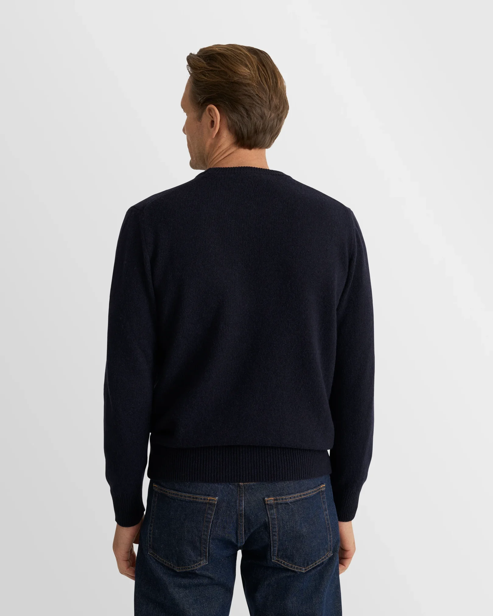 Eton - navy blue cashmere knit crew neck