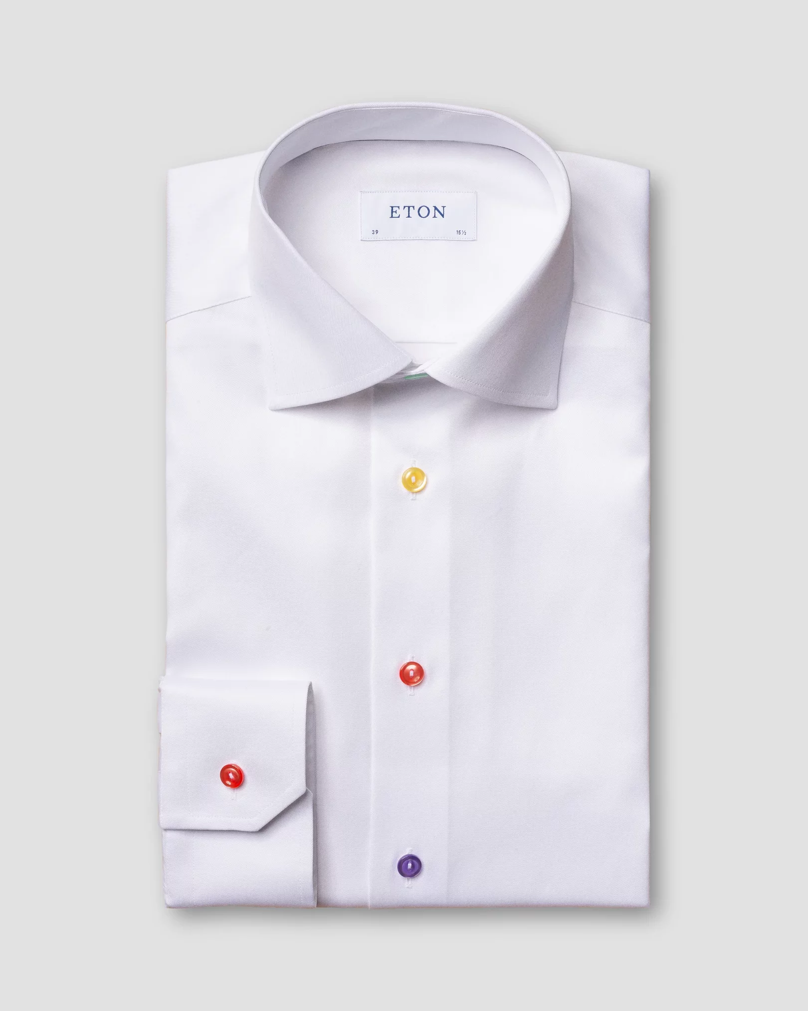 Eton - white signature twill shirt printed details
