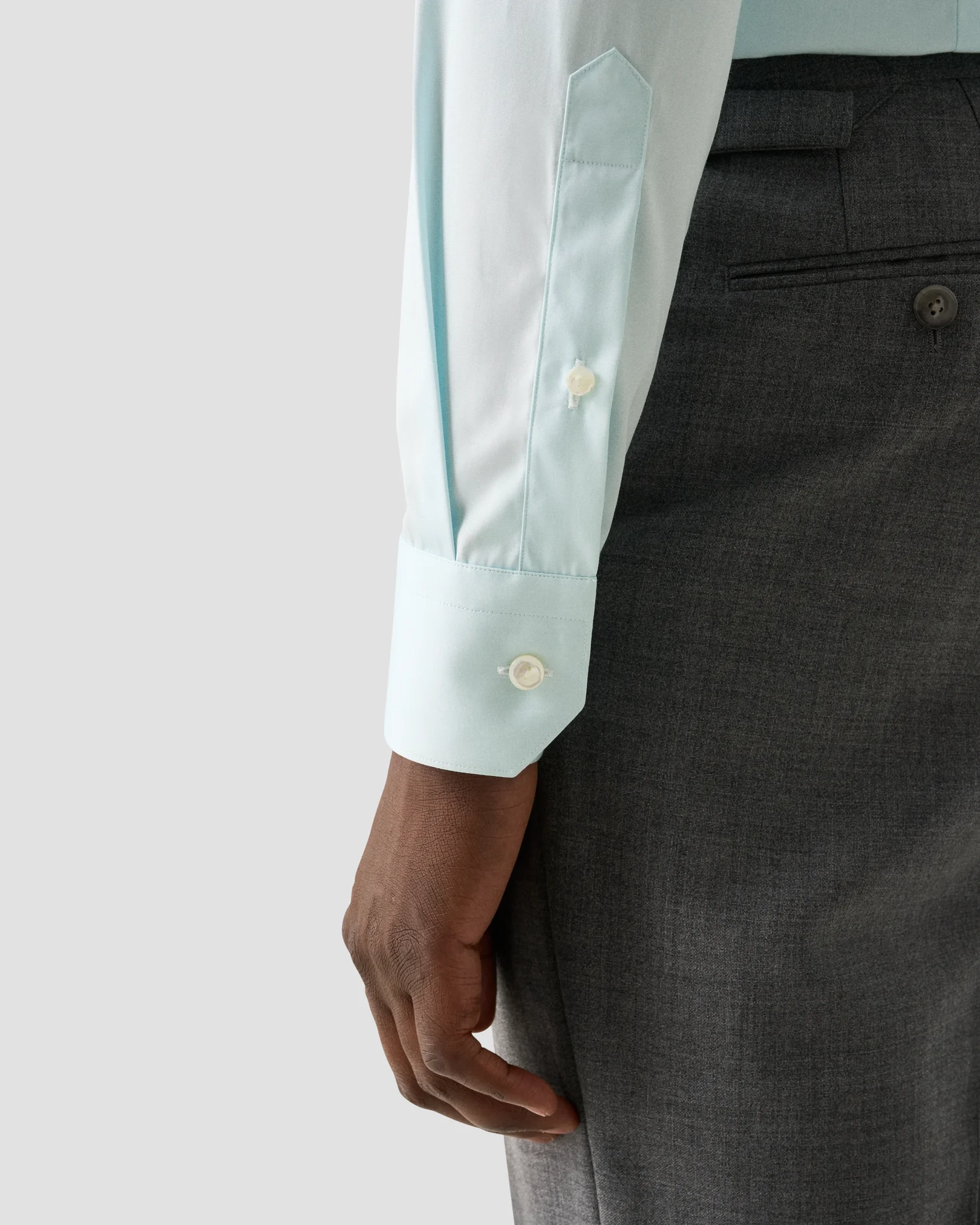 Eton - light green chambray elevated poplin shirt