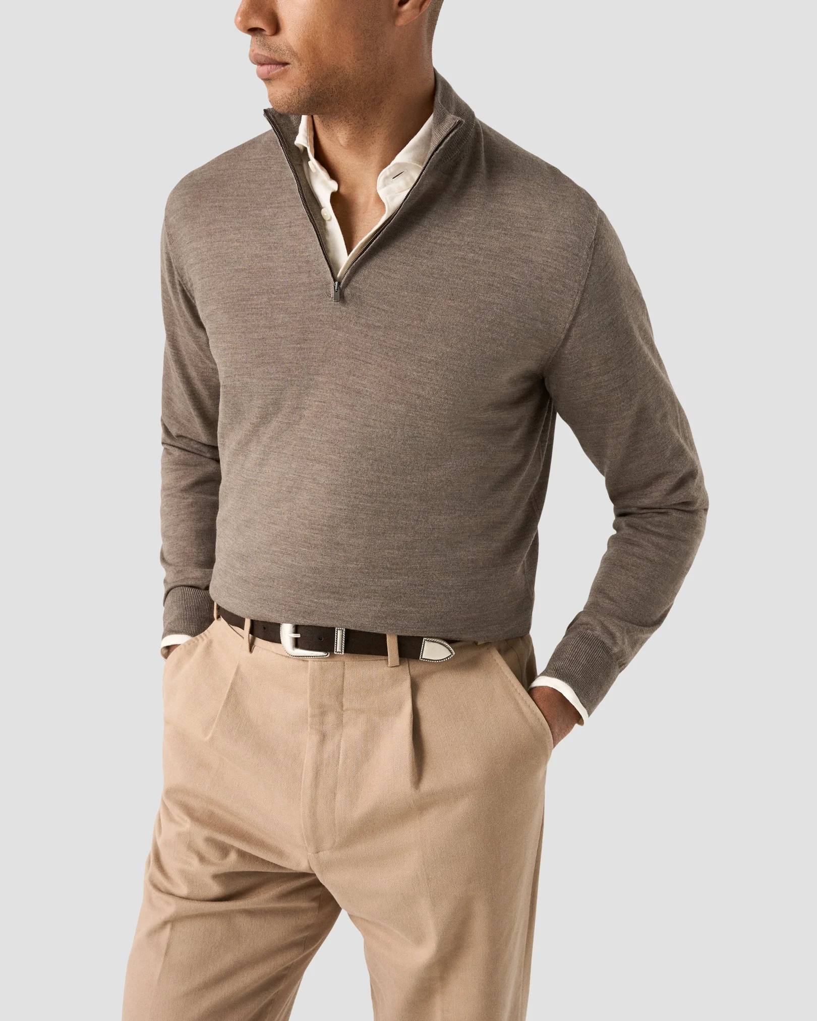 Eton - brown knitted merino