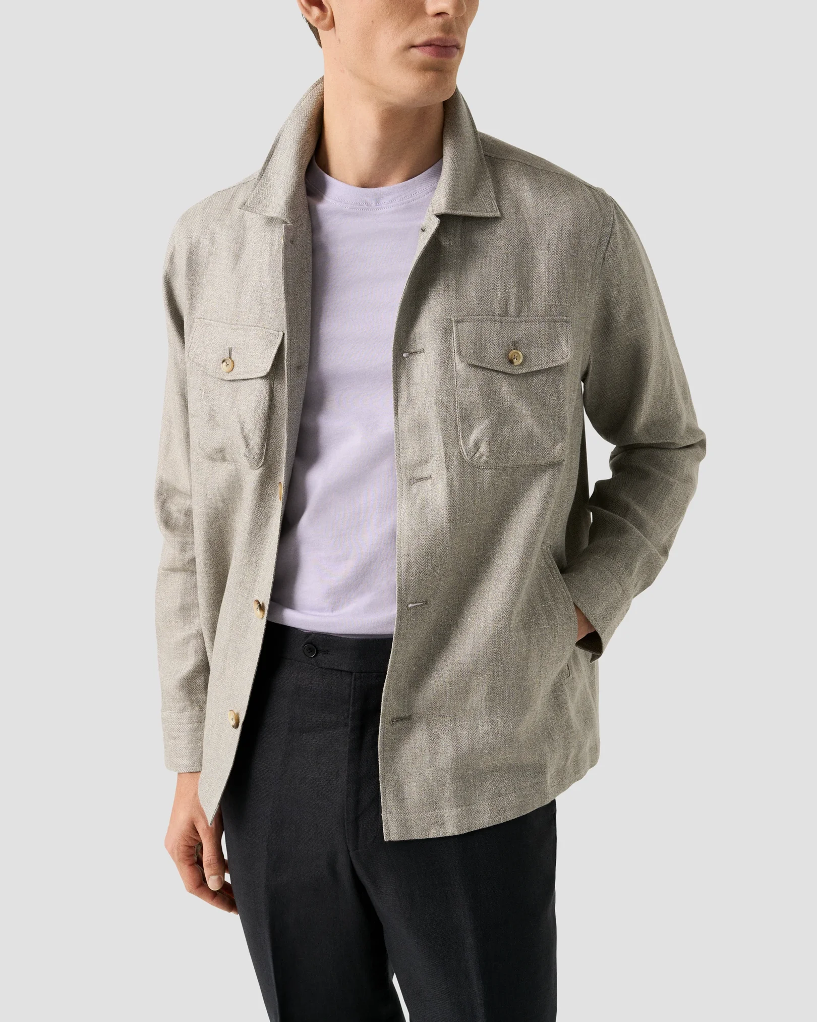 Eton - light purple single jersey supima t shirt