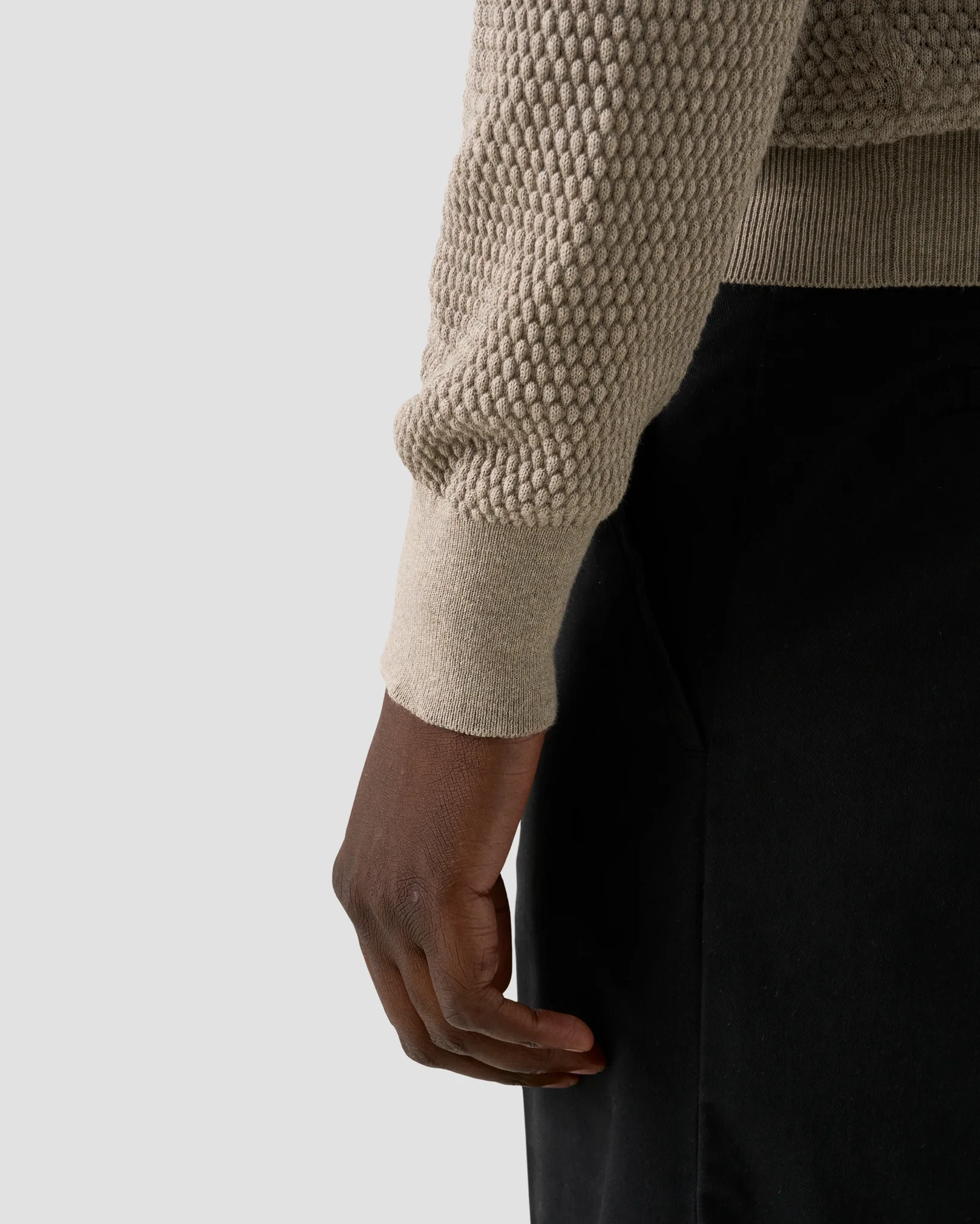 Eton - beige structure knit cotton 258