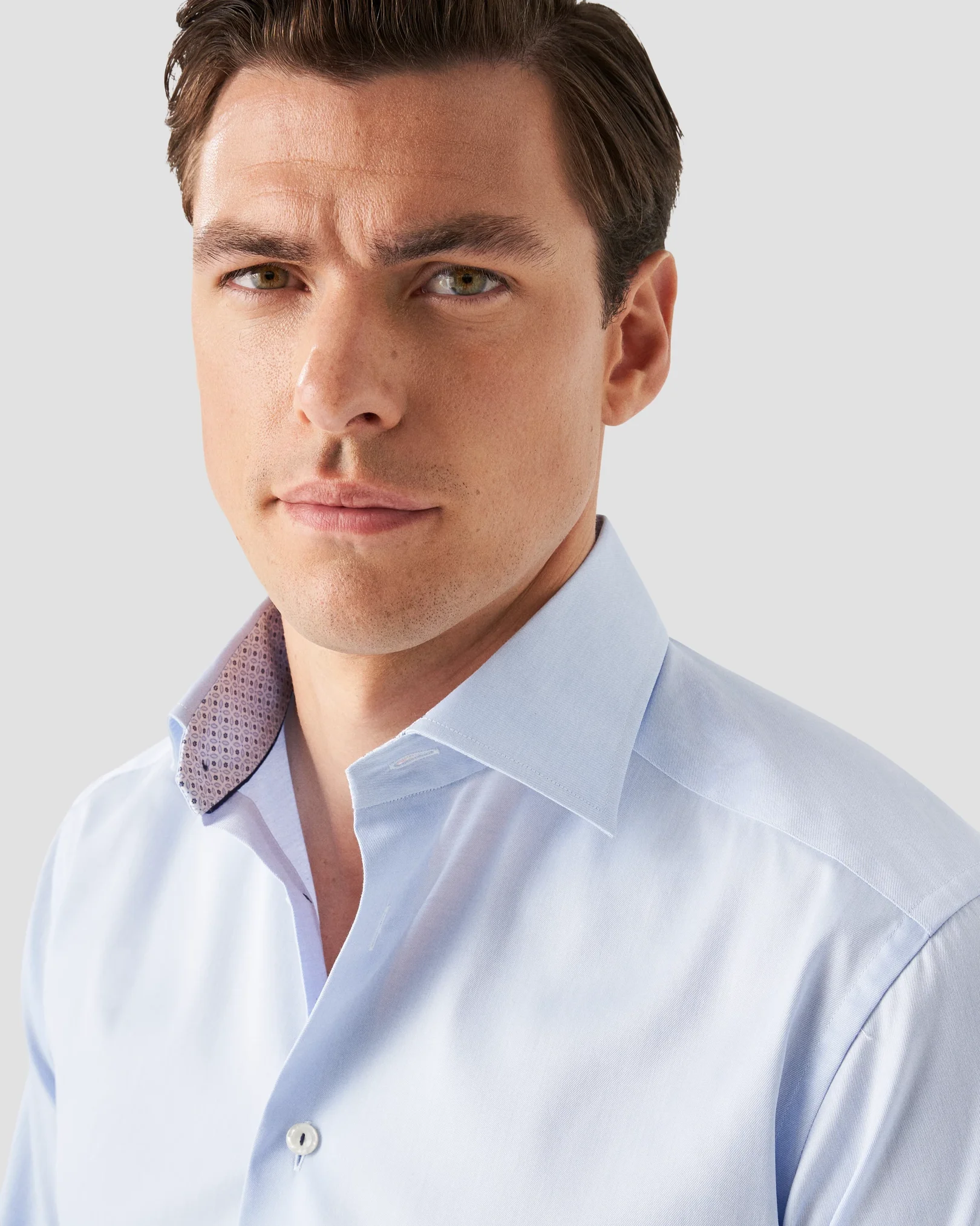 Eton - lightblue signature twill contrast details