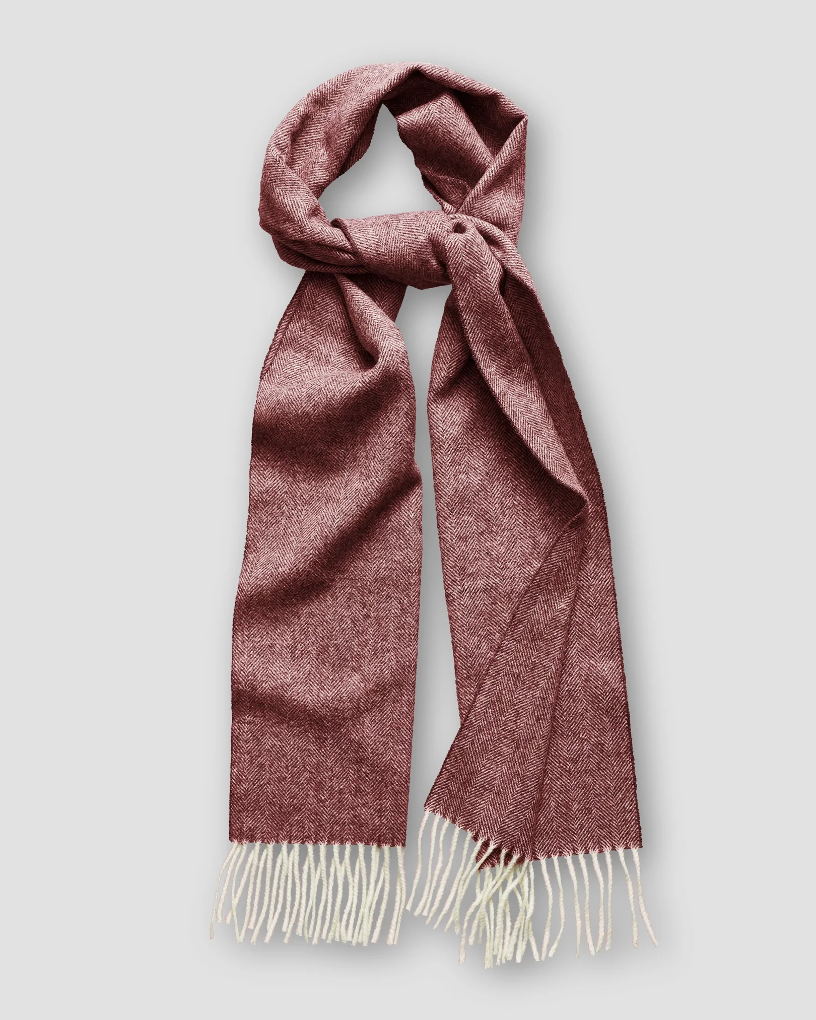 Red Herringbone Wool Scarf