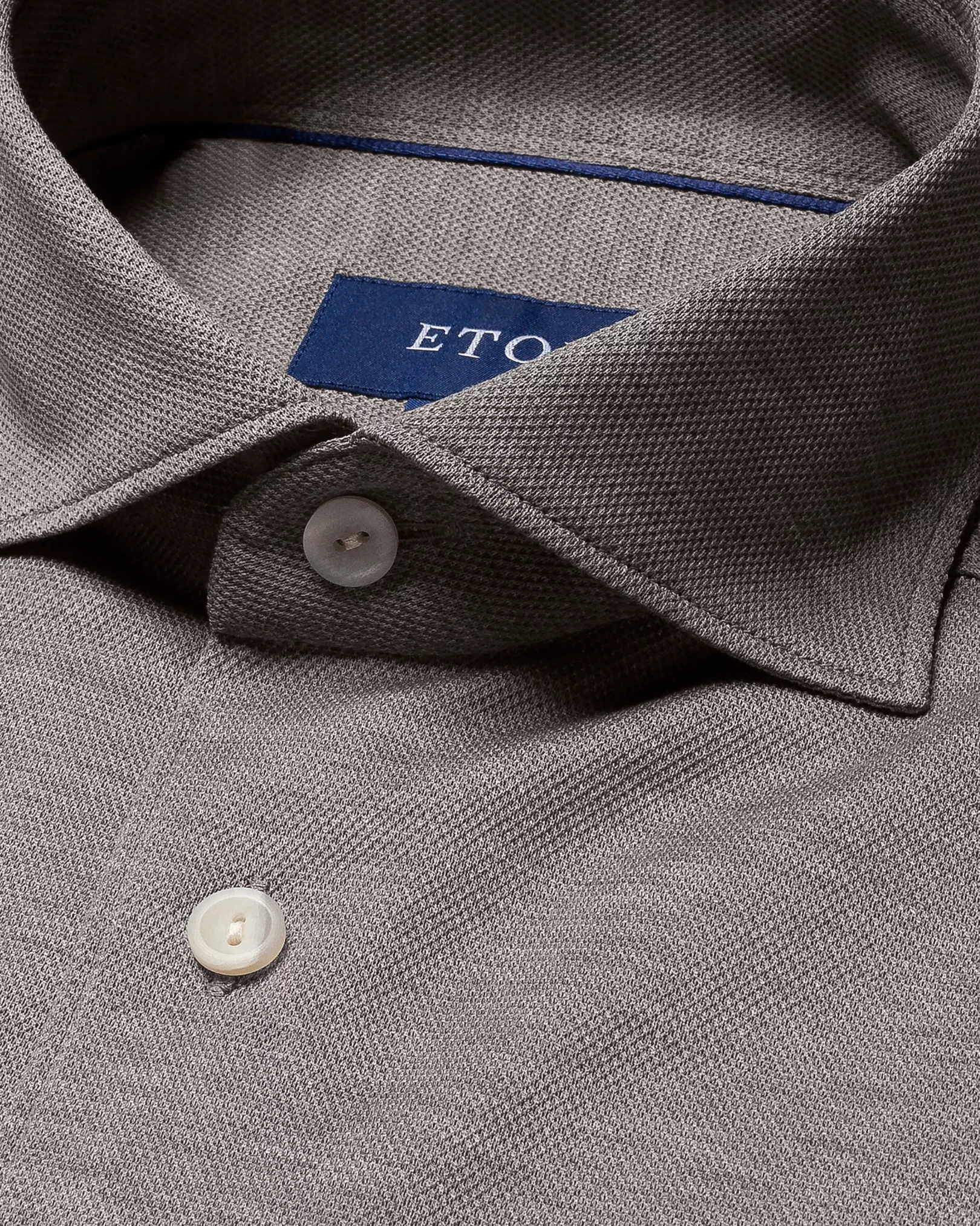 Eton - light grey pique wide spread jersey