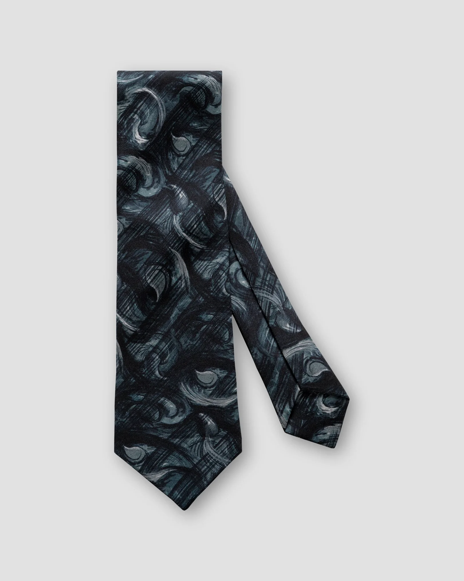 Eton - black geometric silk tie