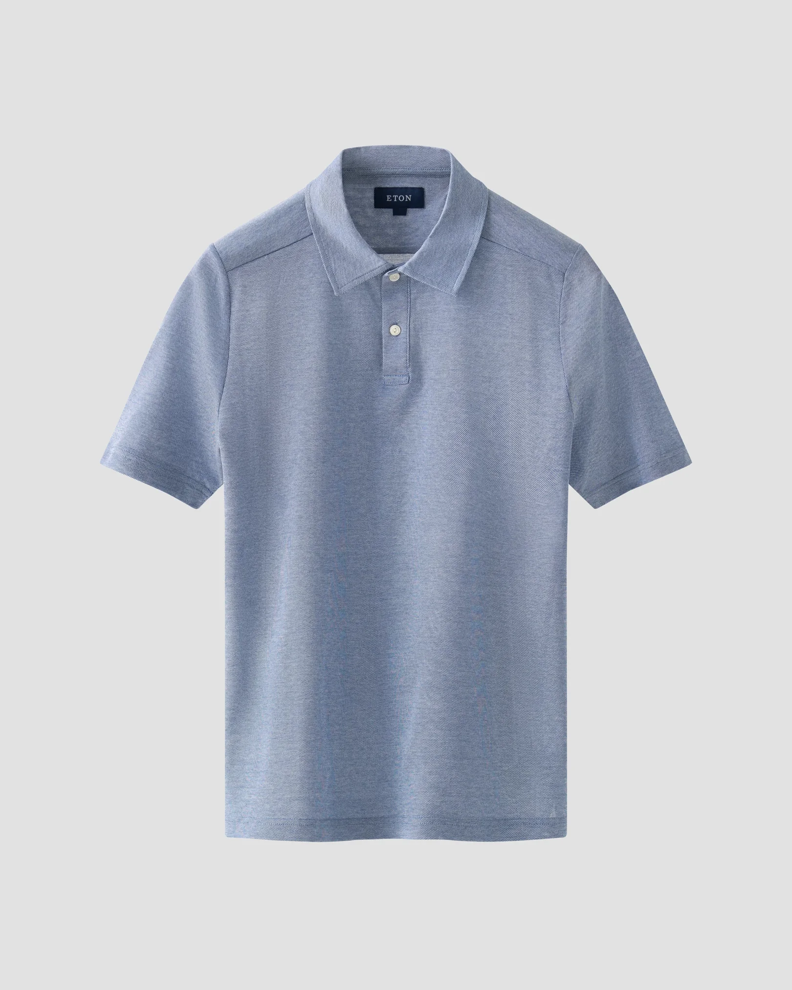 Eton - dark blue oxford pique polo shirt
