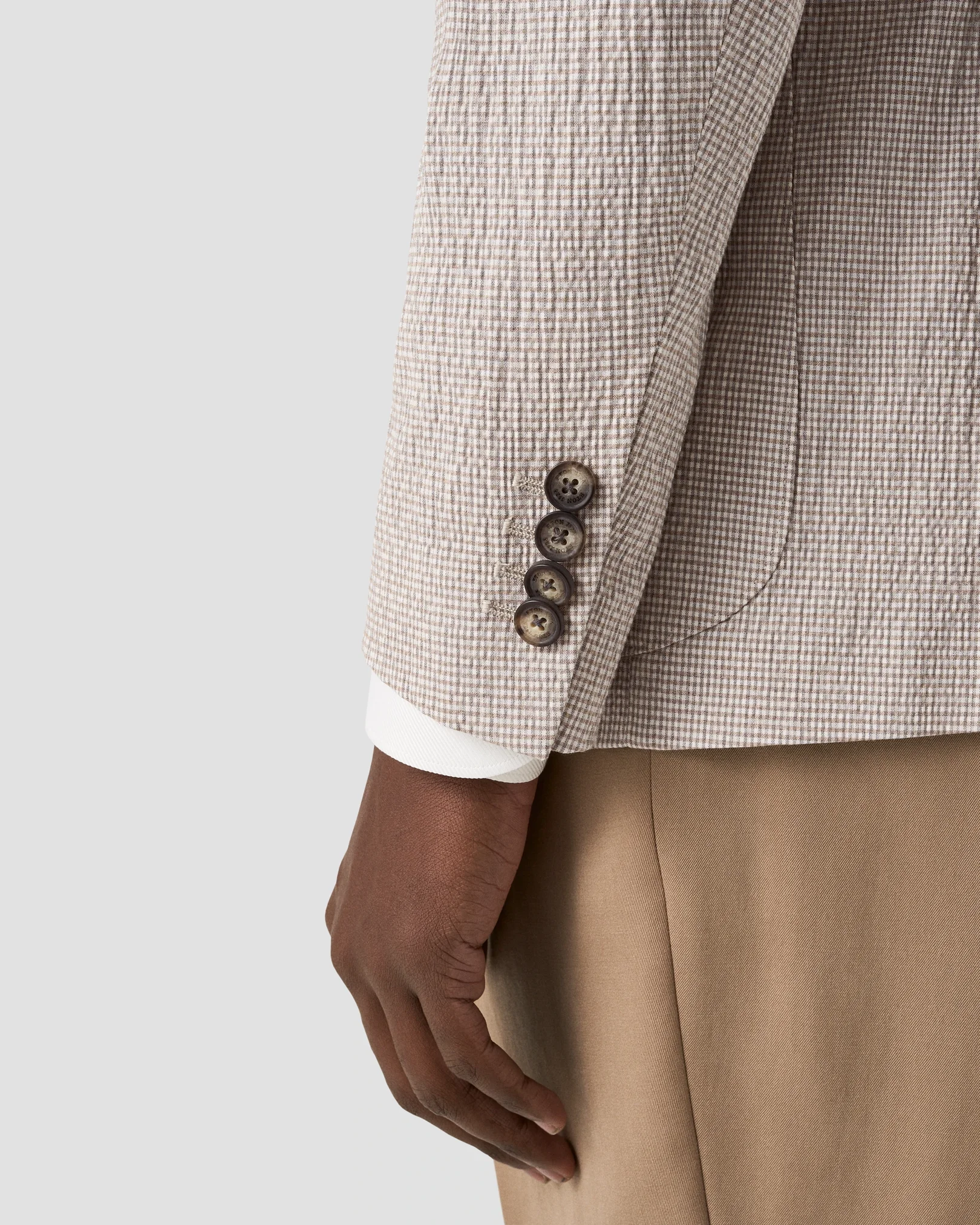 Eton - seersucker cotton soft jacket beige