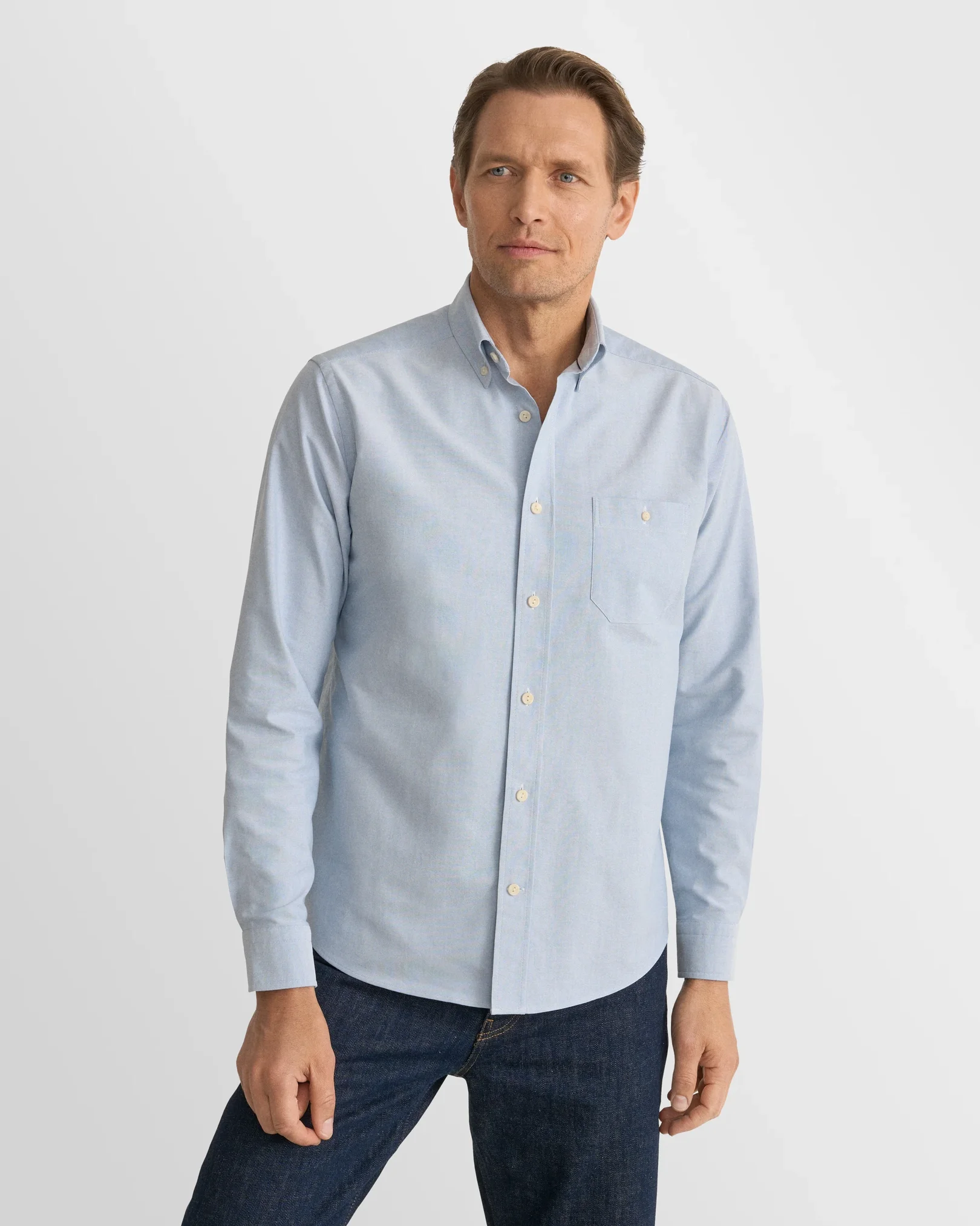 Eton - light blue solid oxford shirt