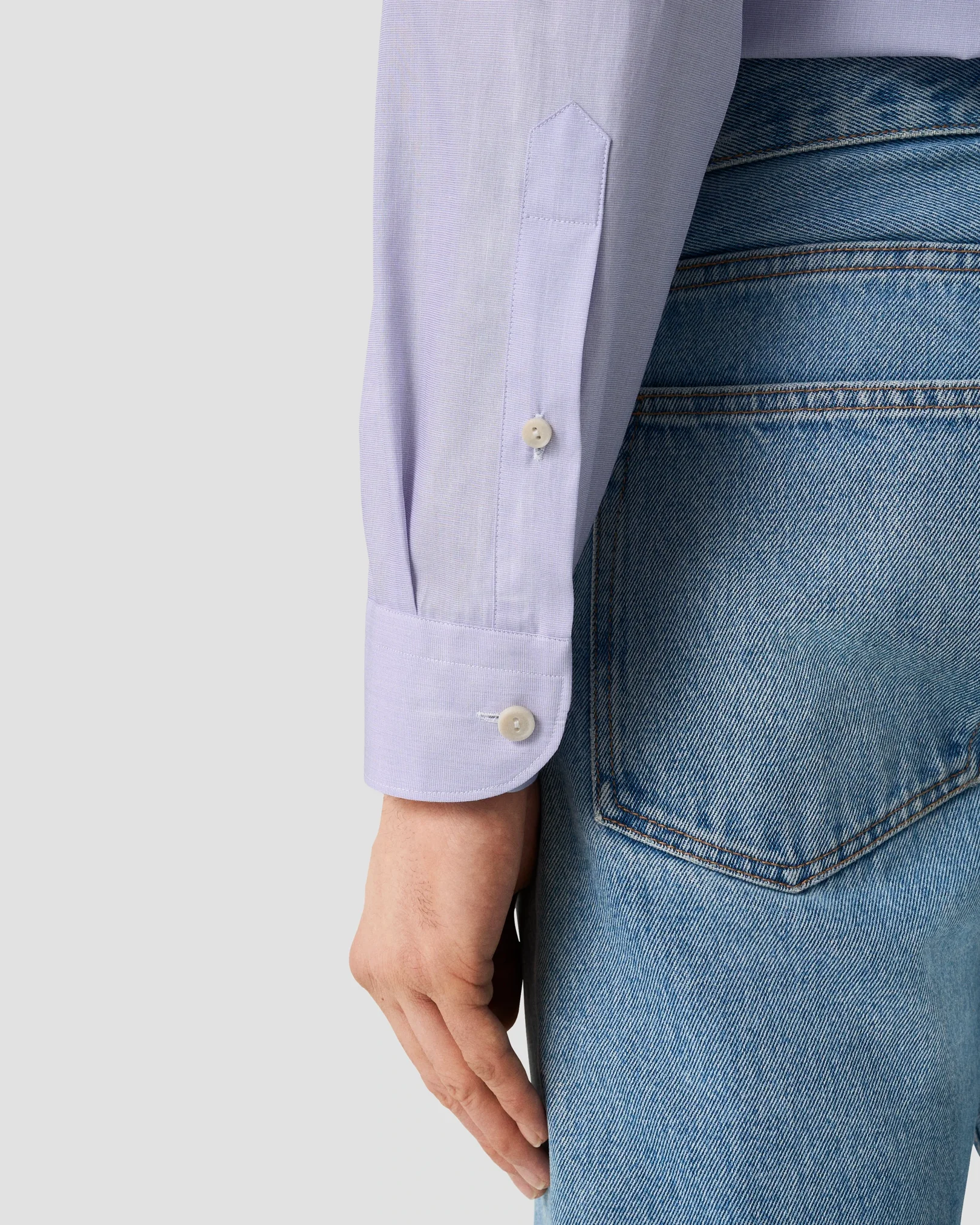 Eton - light purple end on end breeze poplin shirt 261