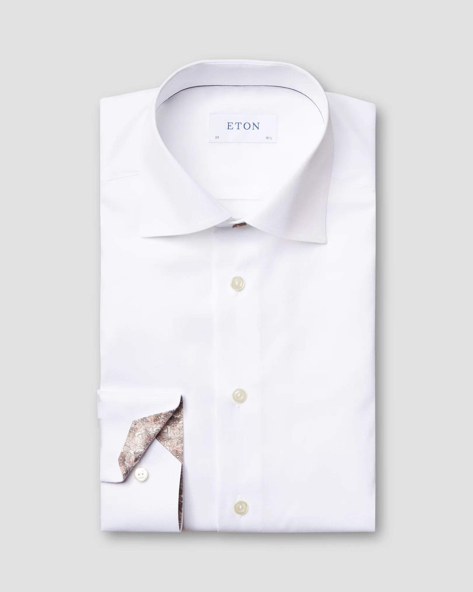 Eton - white twill shirt printed details