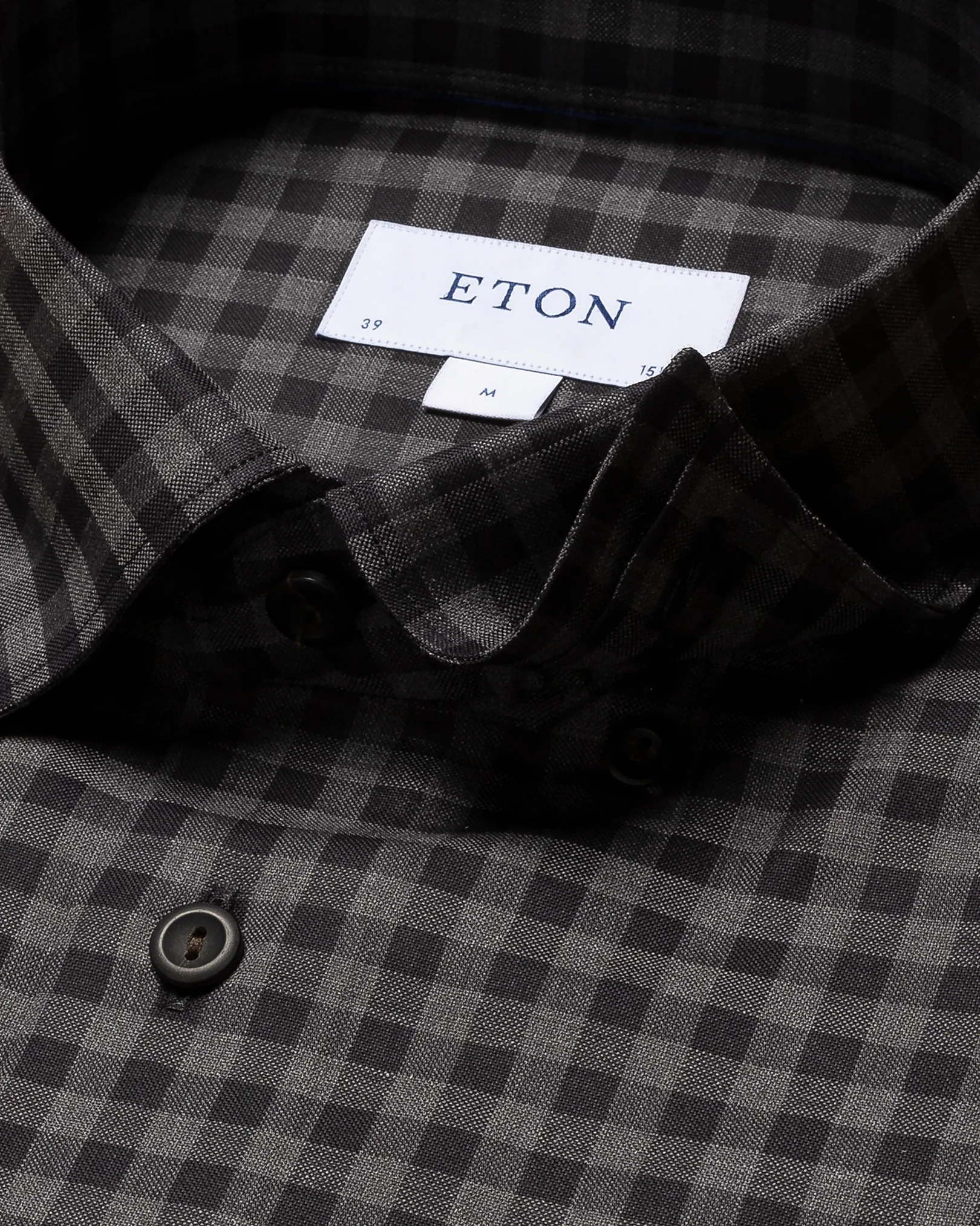 Eton - dark grey lightweight oxford buttonunder