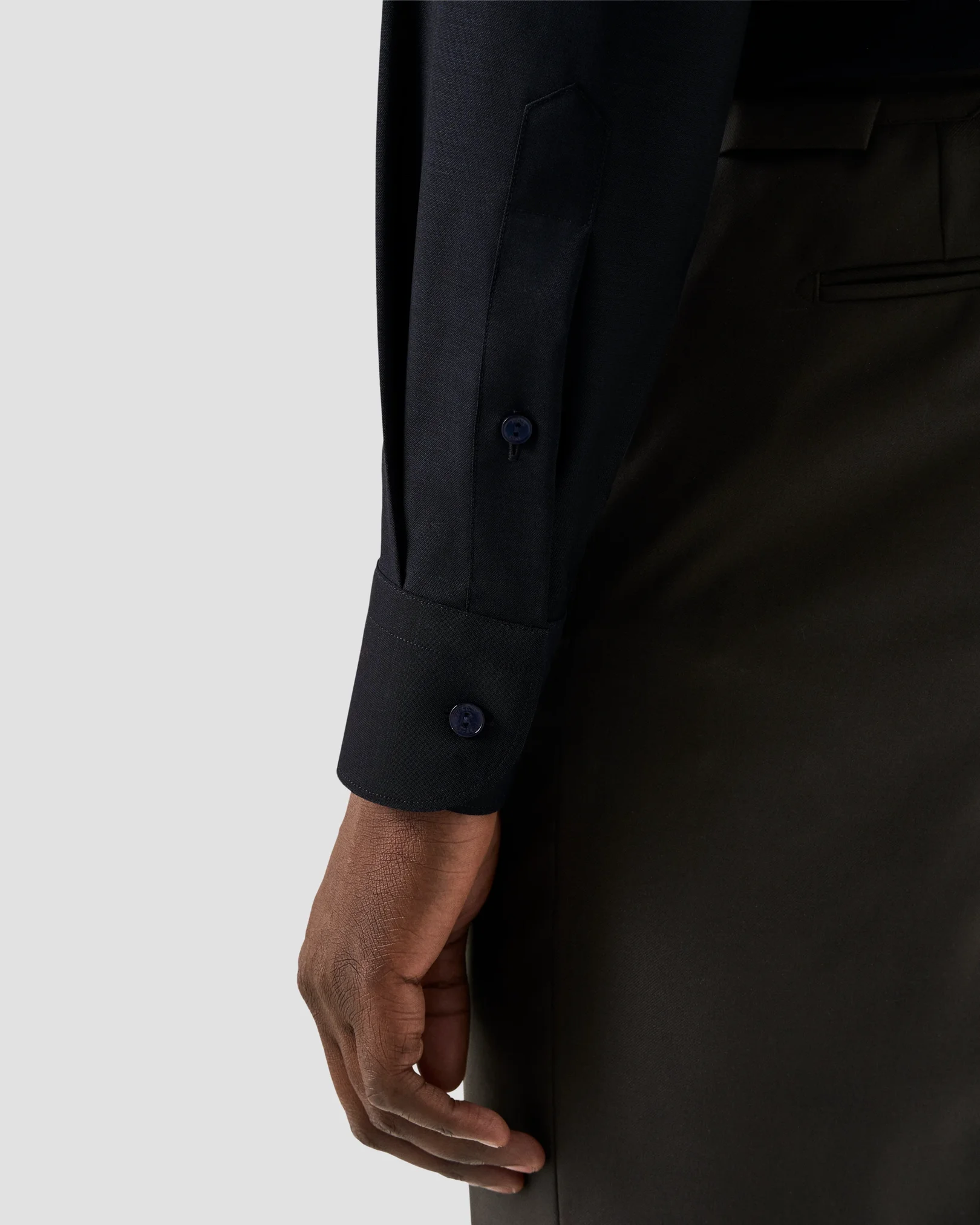 Eton - navy solid merino shirt