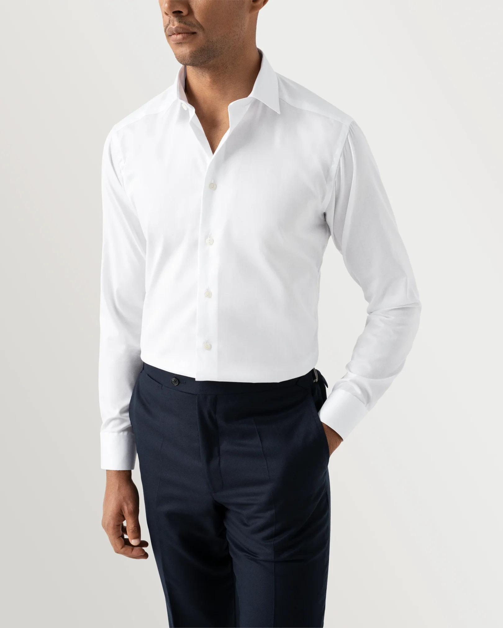 Eton - white solid twill shirt
