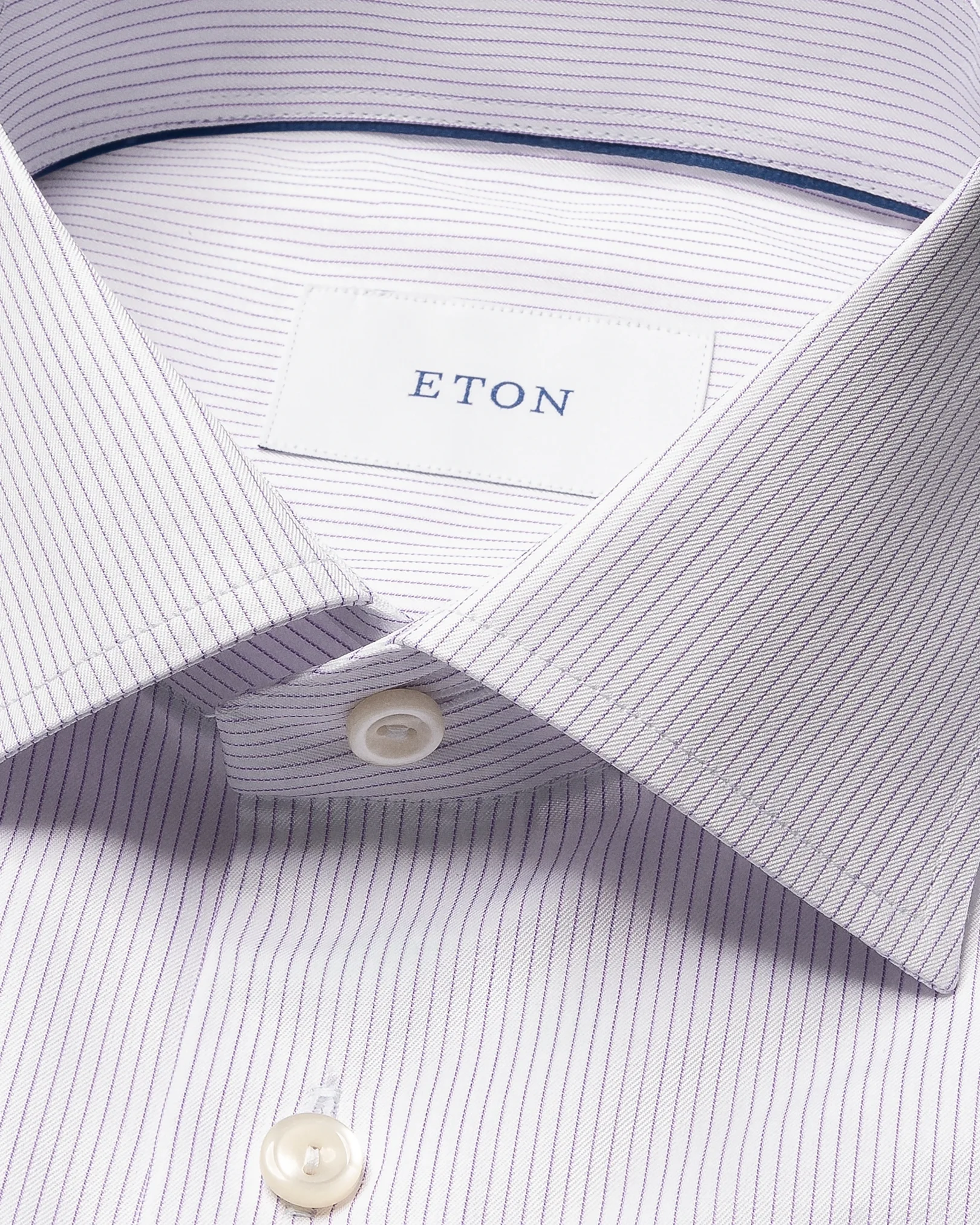Eton - light purple striped signature twill shirt