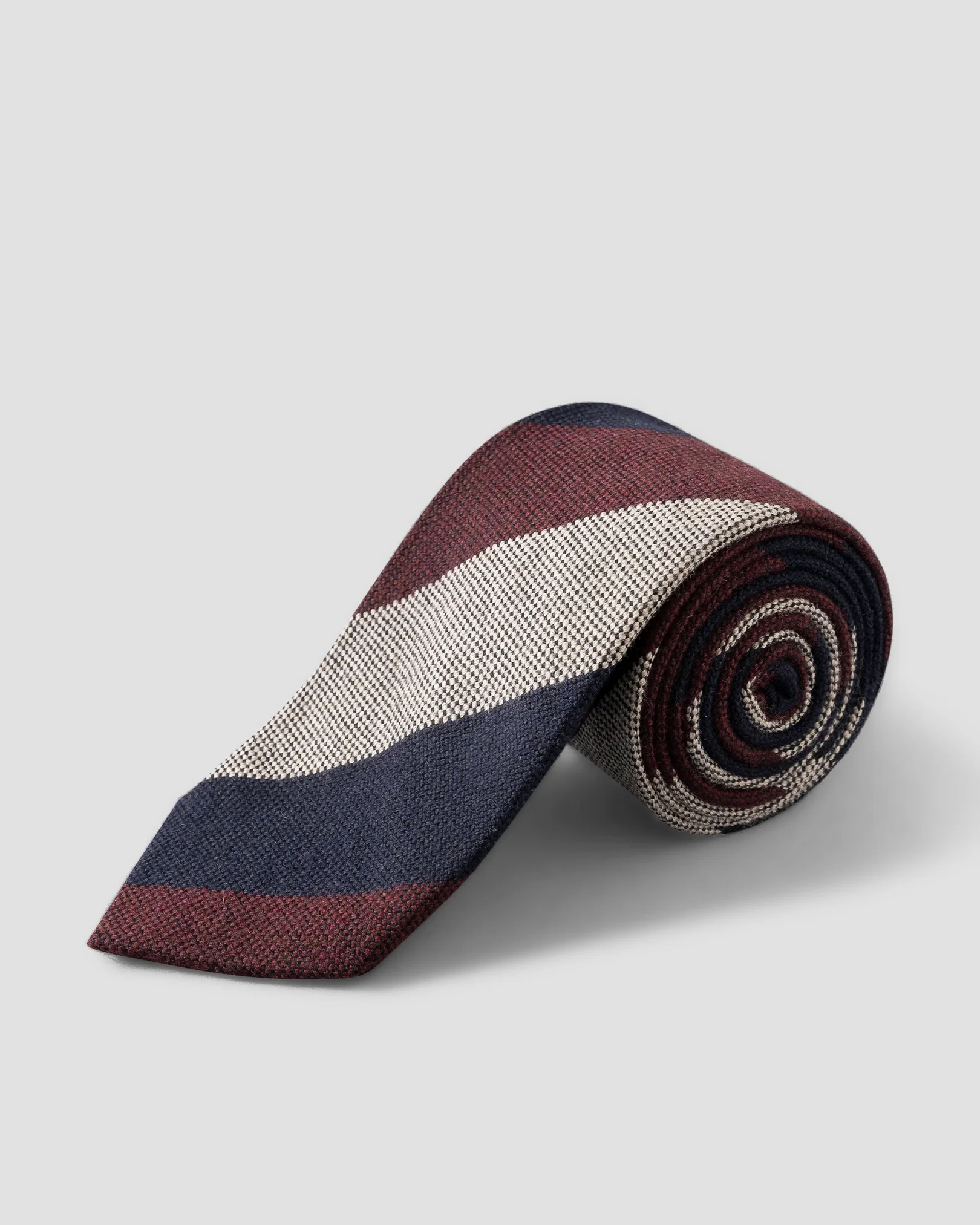Eton - regimental striped wool tie dark red