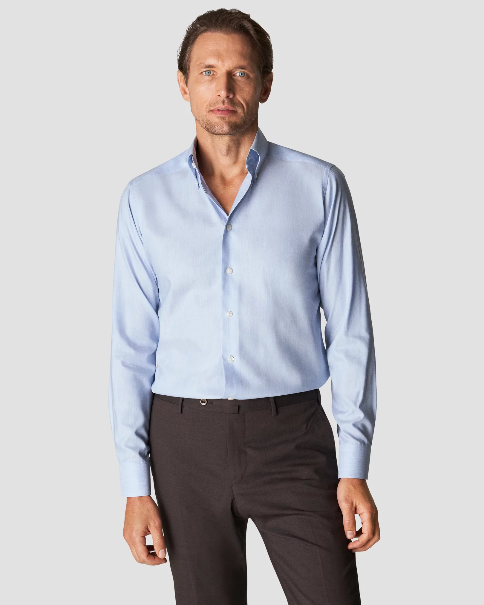 Buy Light Blue Regular Fit Long Sleeve Oxford Shirt from Next Canada