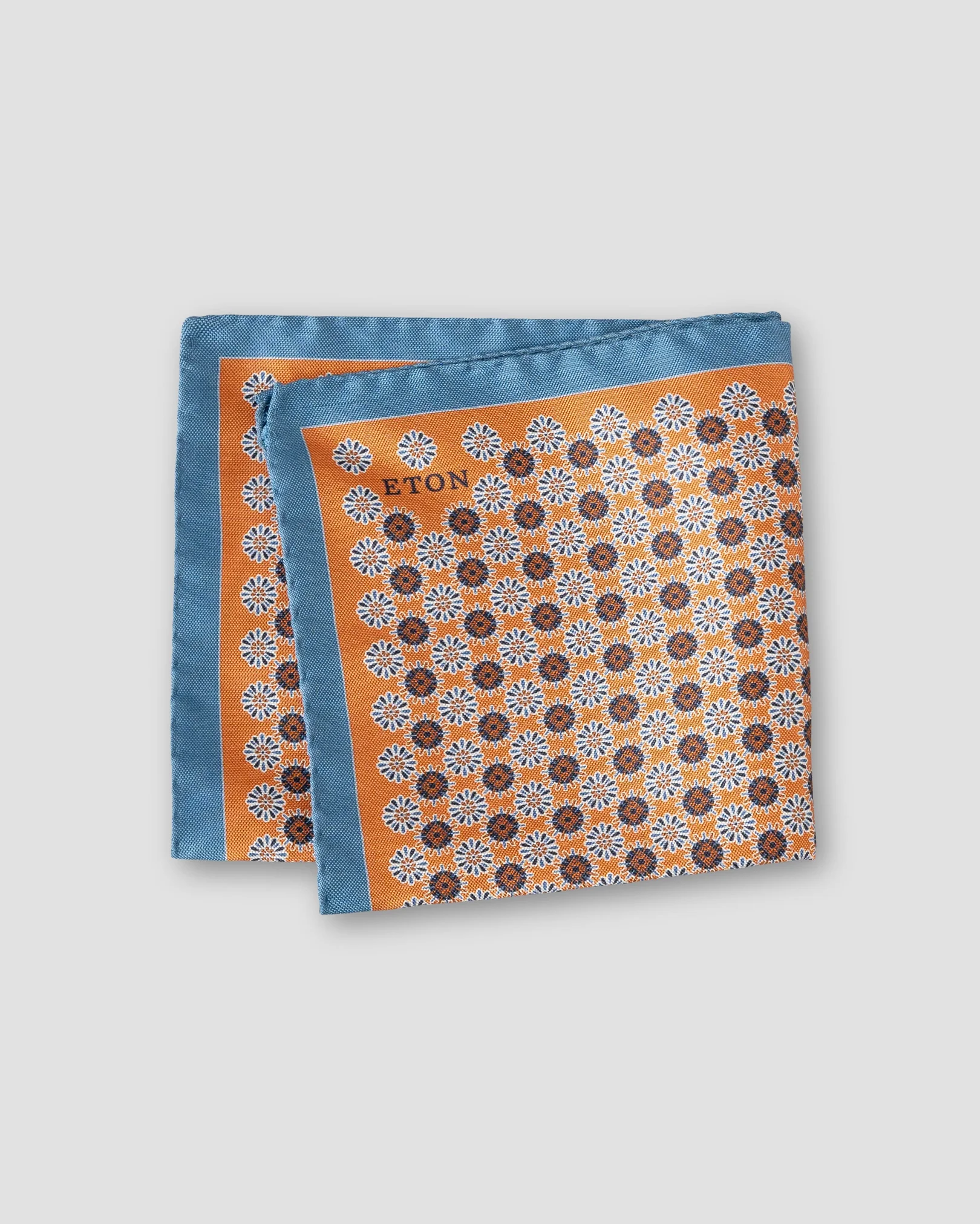 Eton - orange geometric silk pocket square