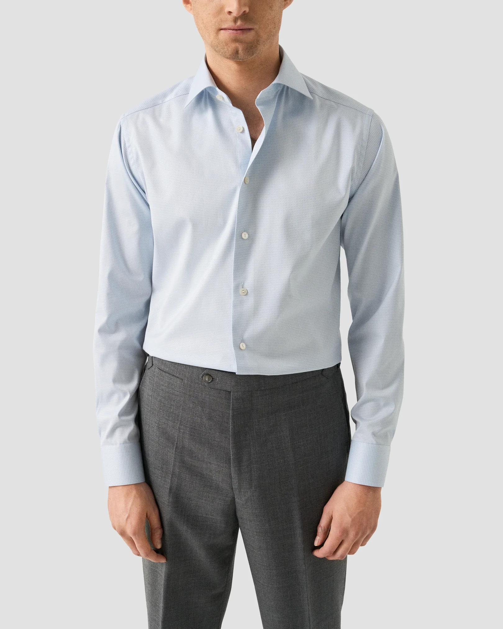 Eton - supima light blue semi solid 261