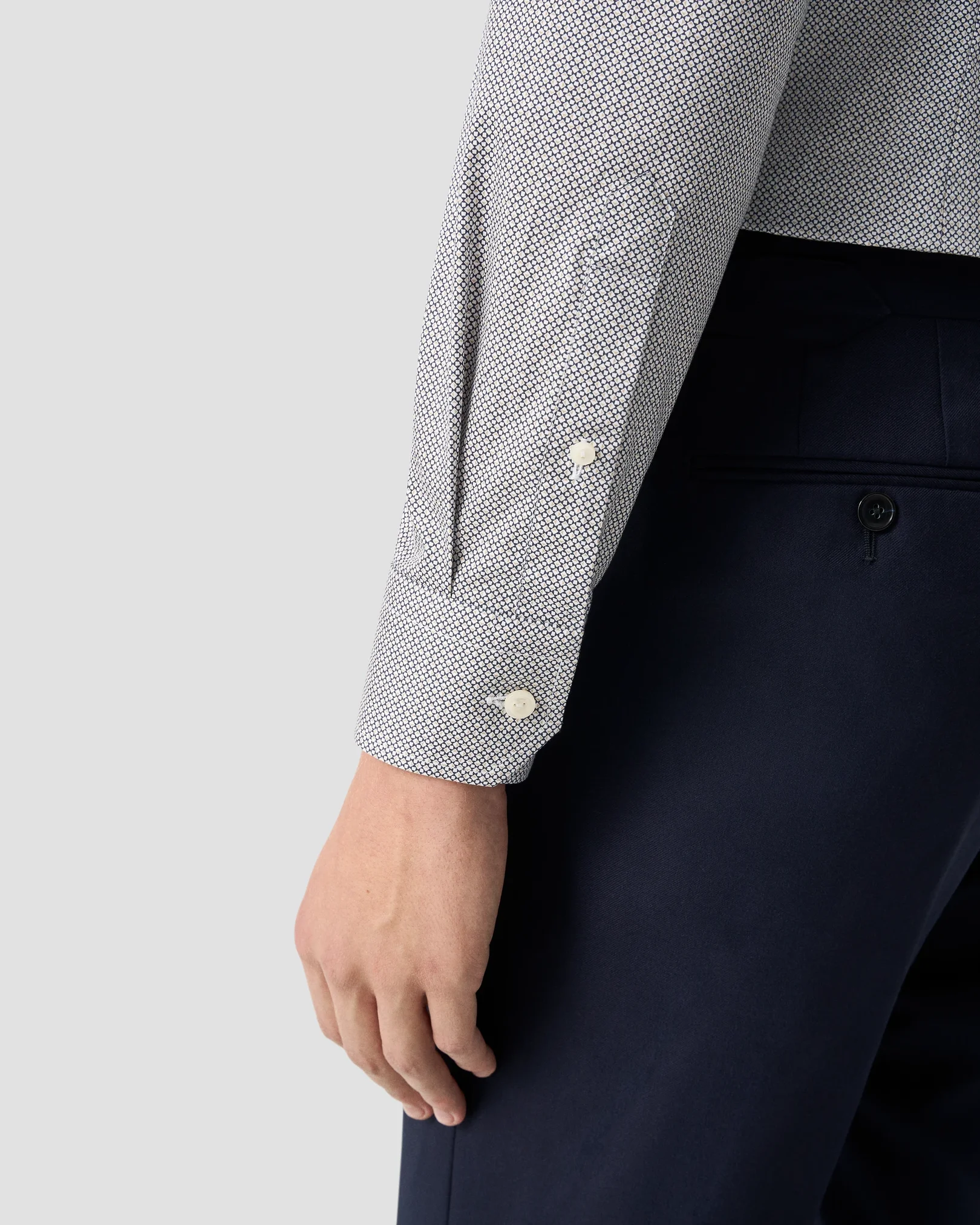 Eton - navy blue micro print signature twill shirt