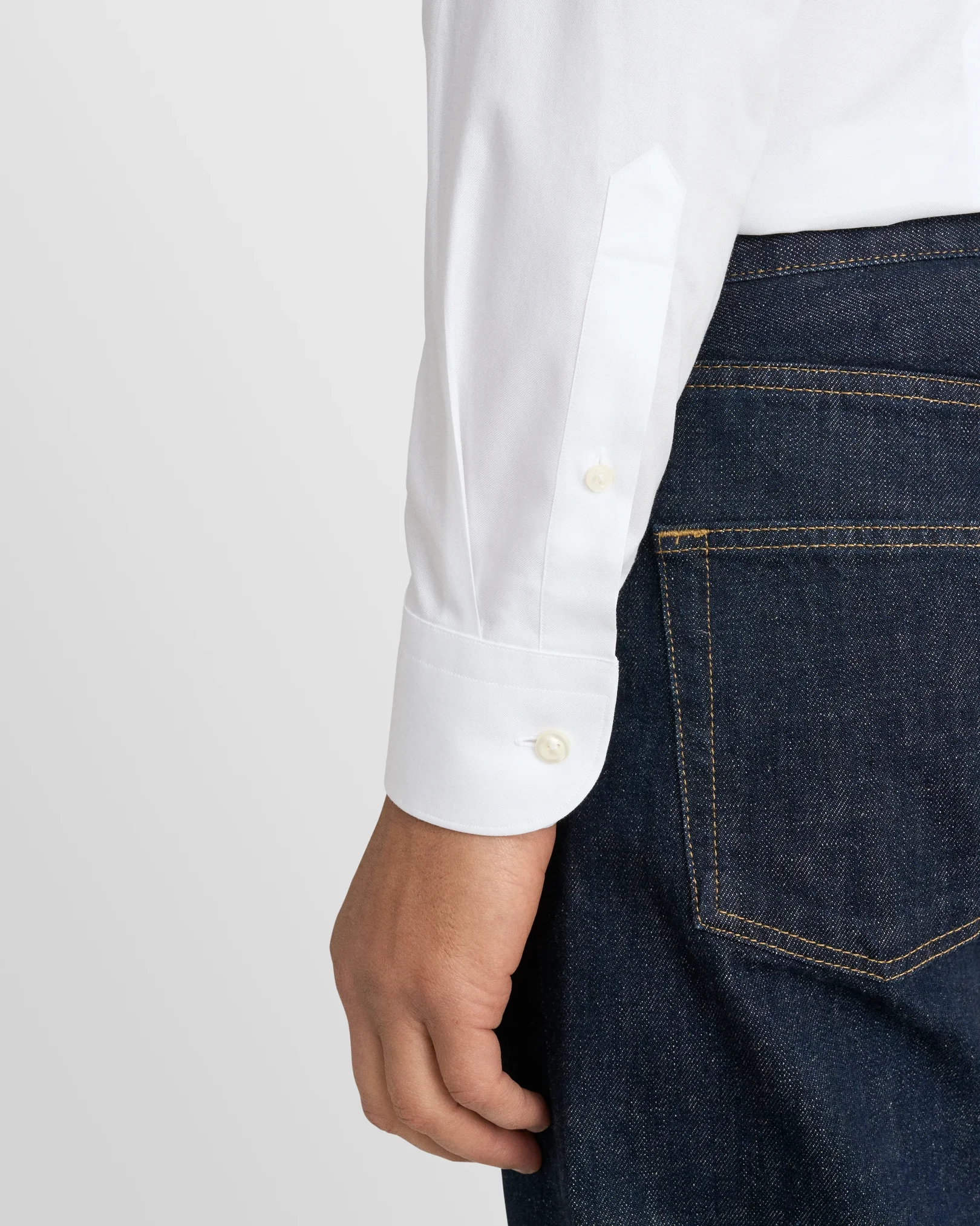 Eton - white solid signature oxford shirt wide spread 266