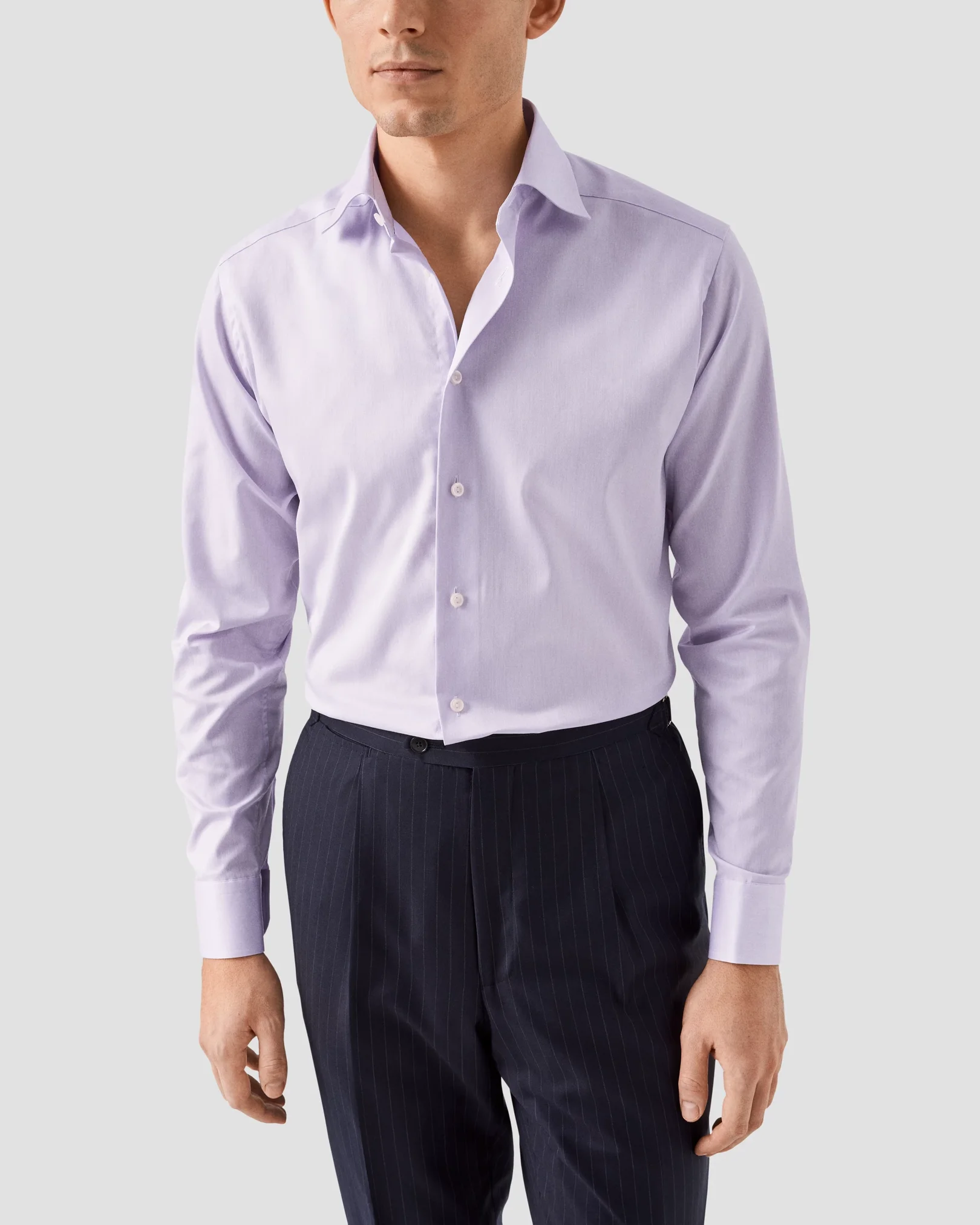 Eton - purple shirt signature twill