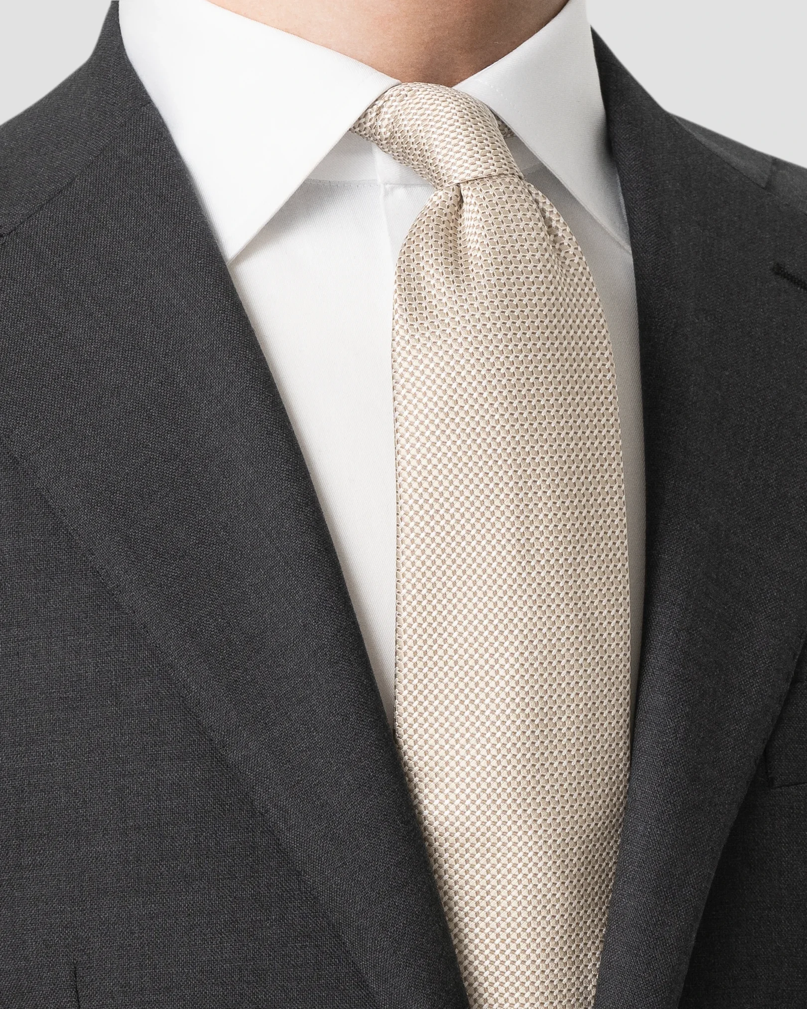 Eton - beige micro woven silk tie