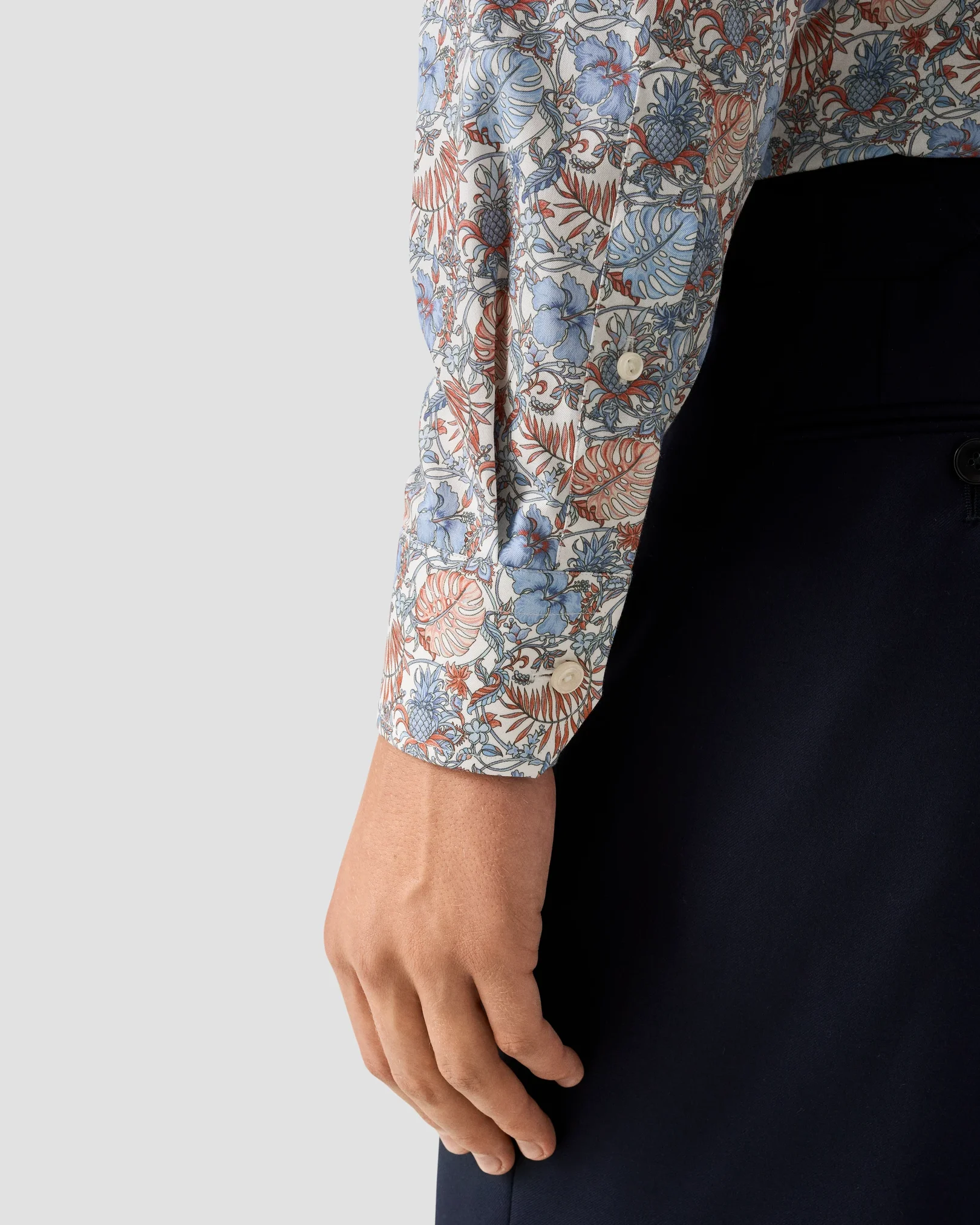 Eton - red floral signature twill shirt