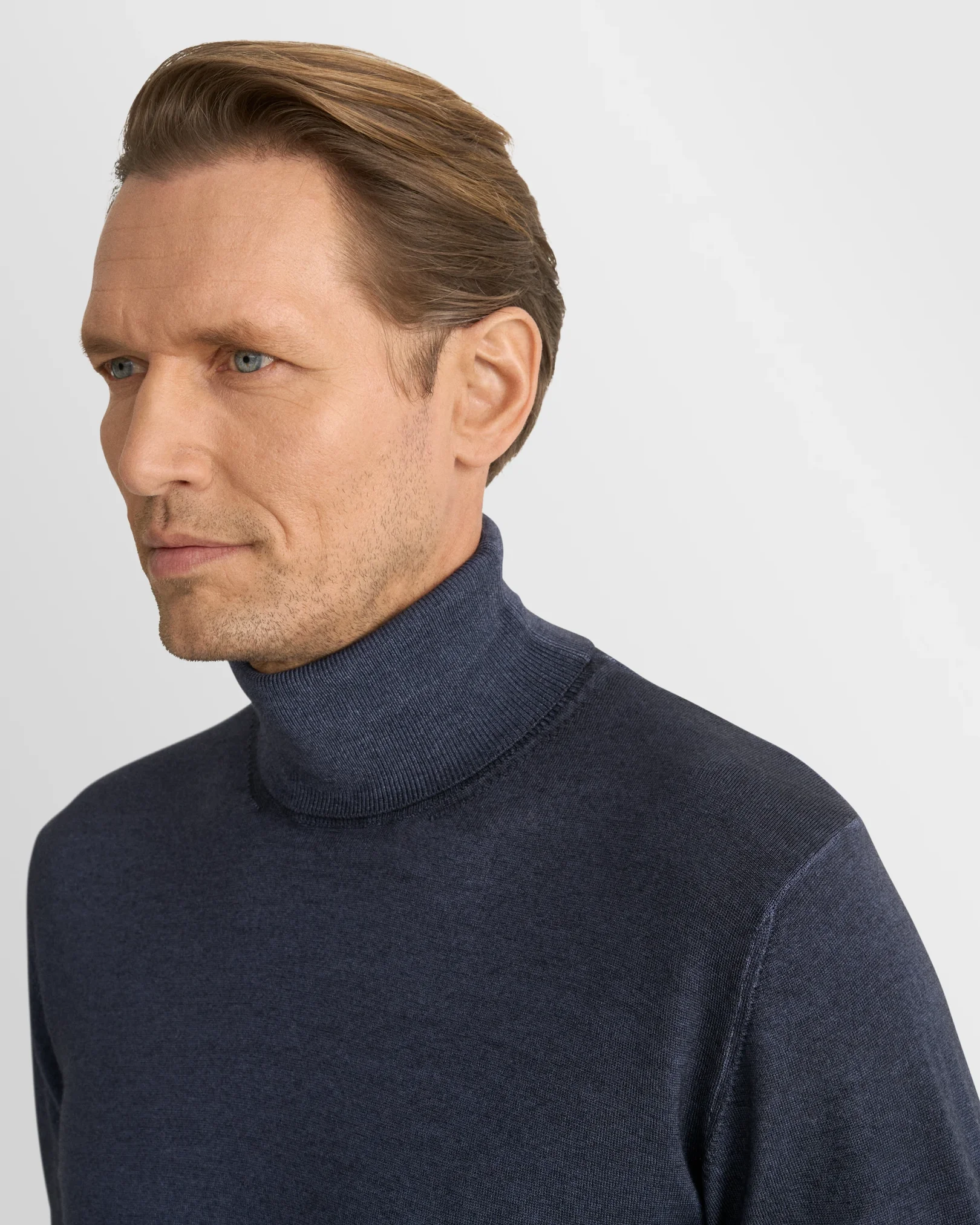 Eton - navy blue merino vintage turtle neck