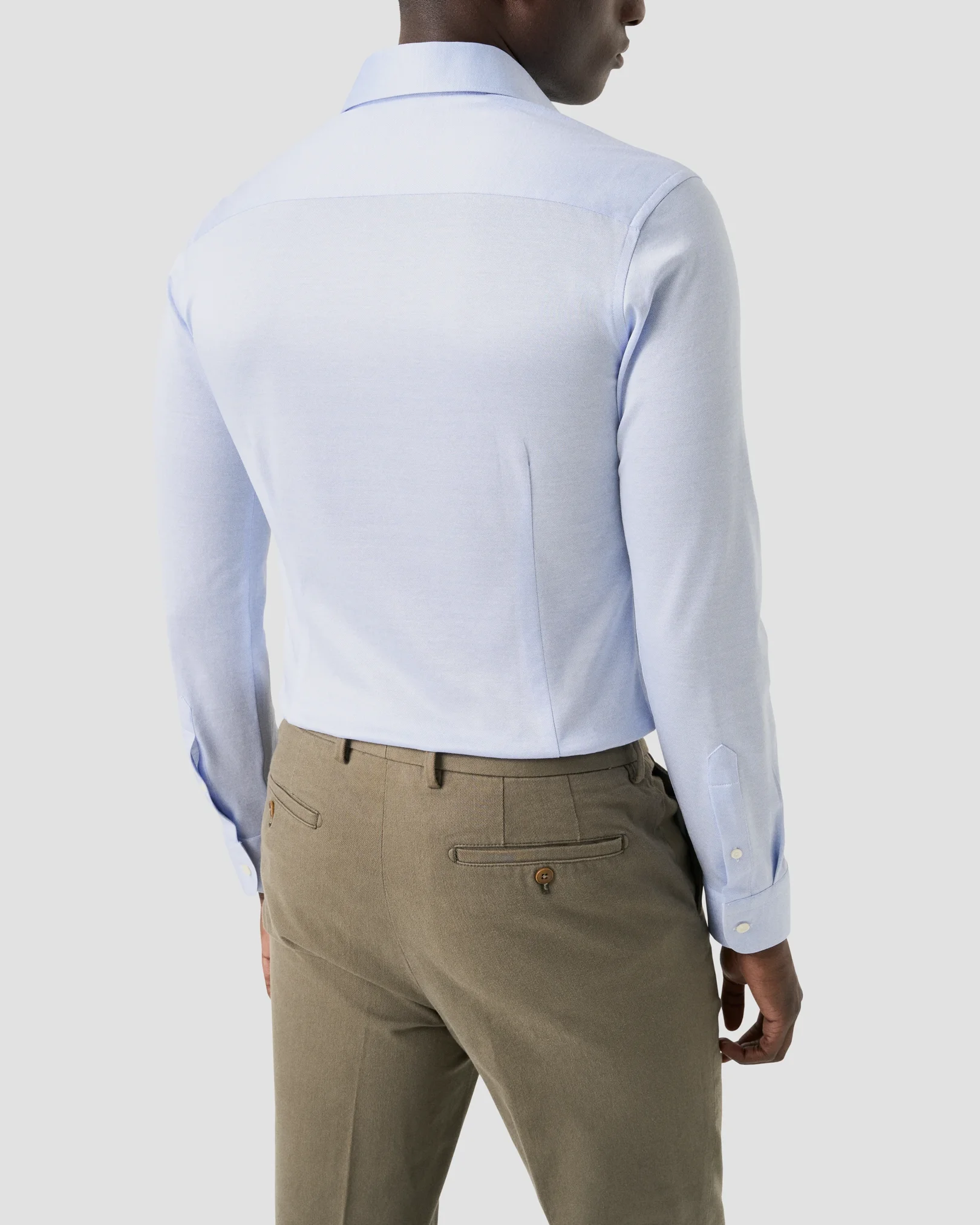 Eton - light blue filo di scozia knit shirt