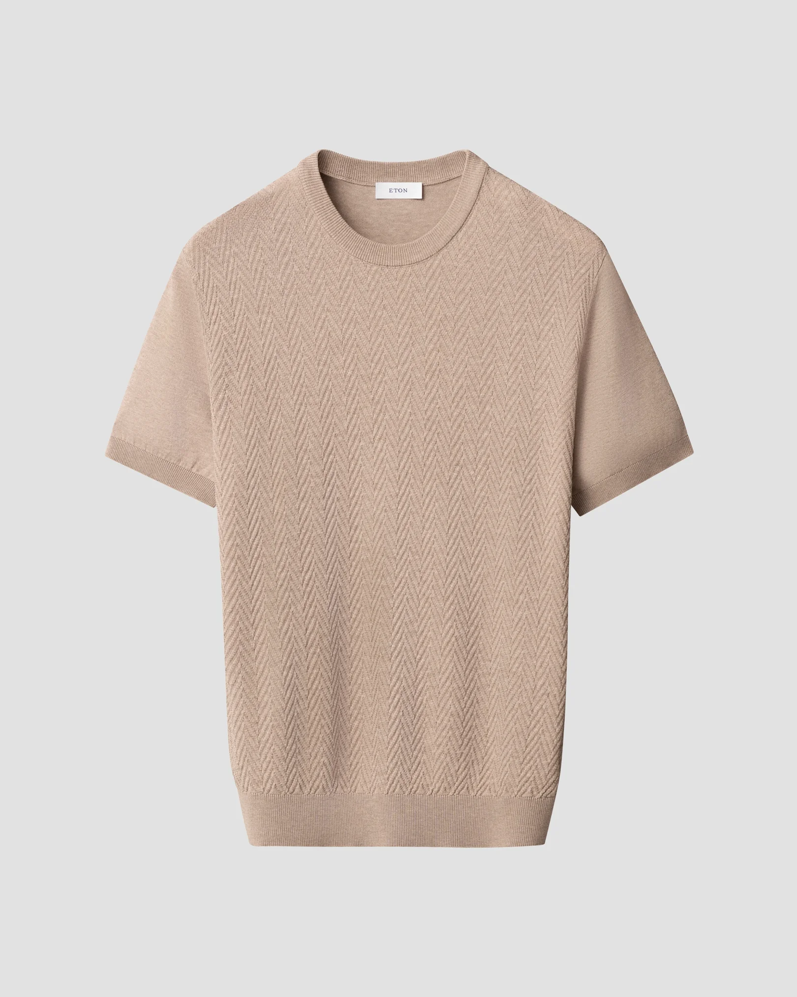 Eton - Herringbone Crewneck Knit T-shirt