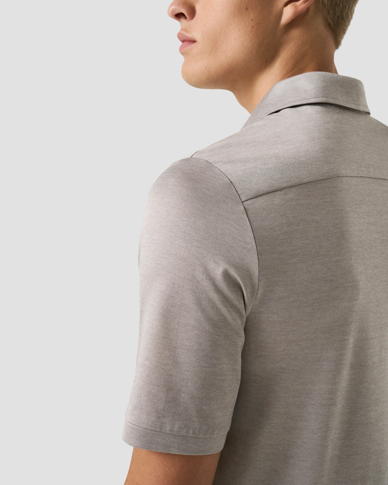 Eton - beige jaquard filo di scozia polo shirt