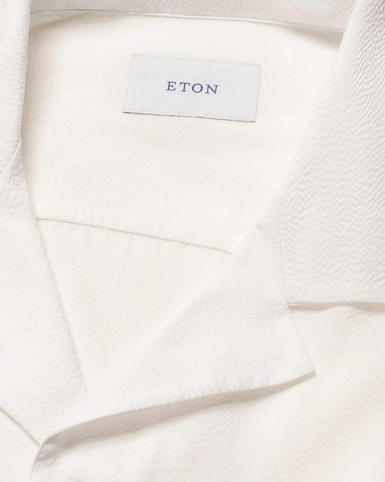 Eton - white seersucker resort shirt