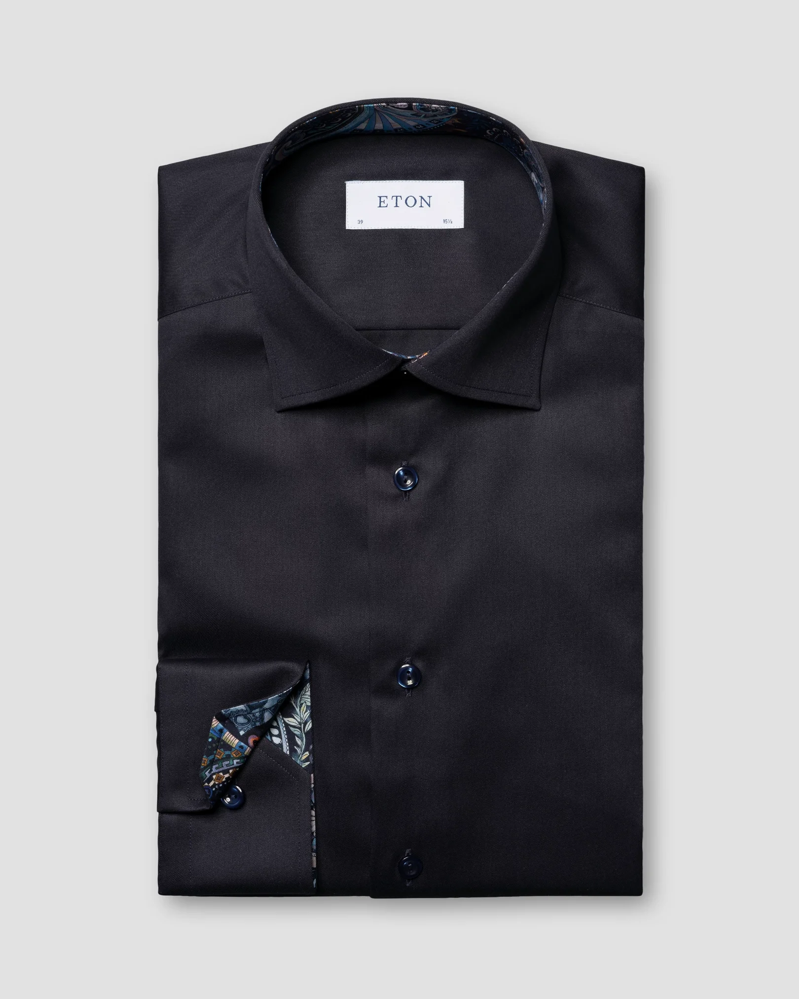 Eton - Blommig Signatur Twill Skjorta