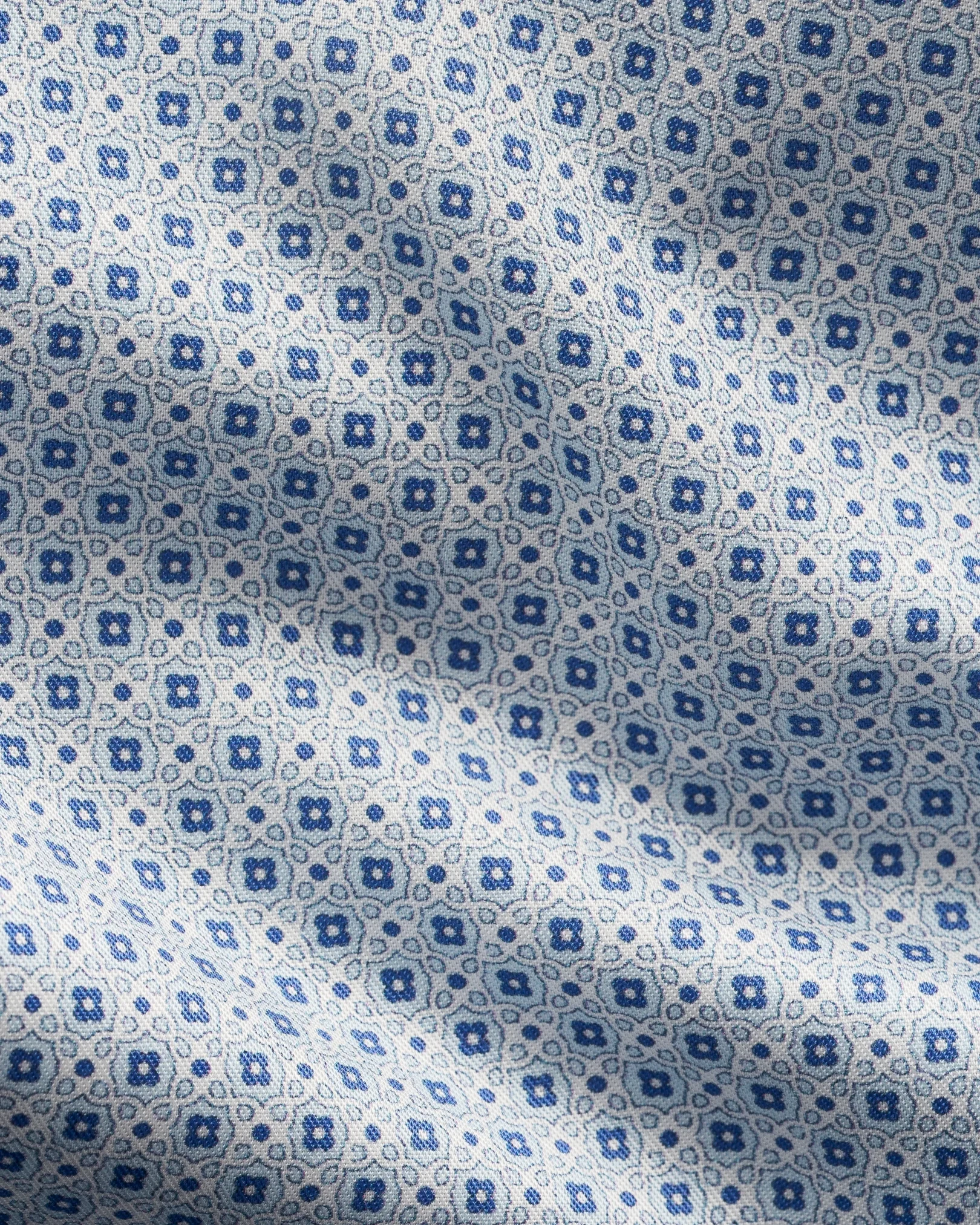 Eton - light blue geometric print signature twill shirt