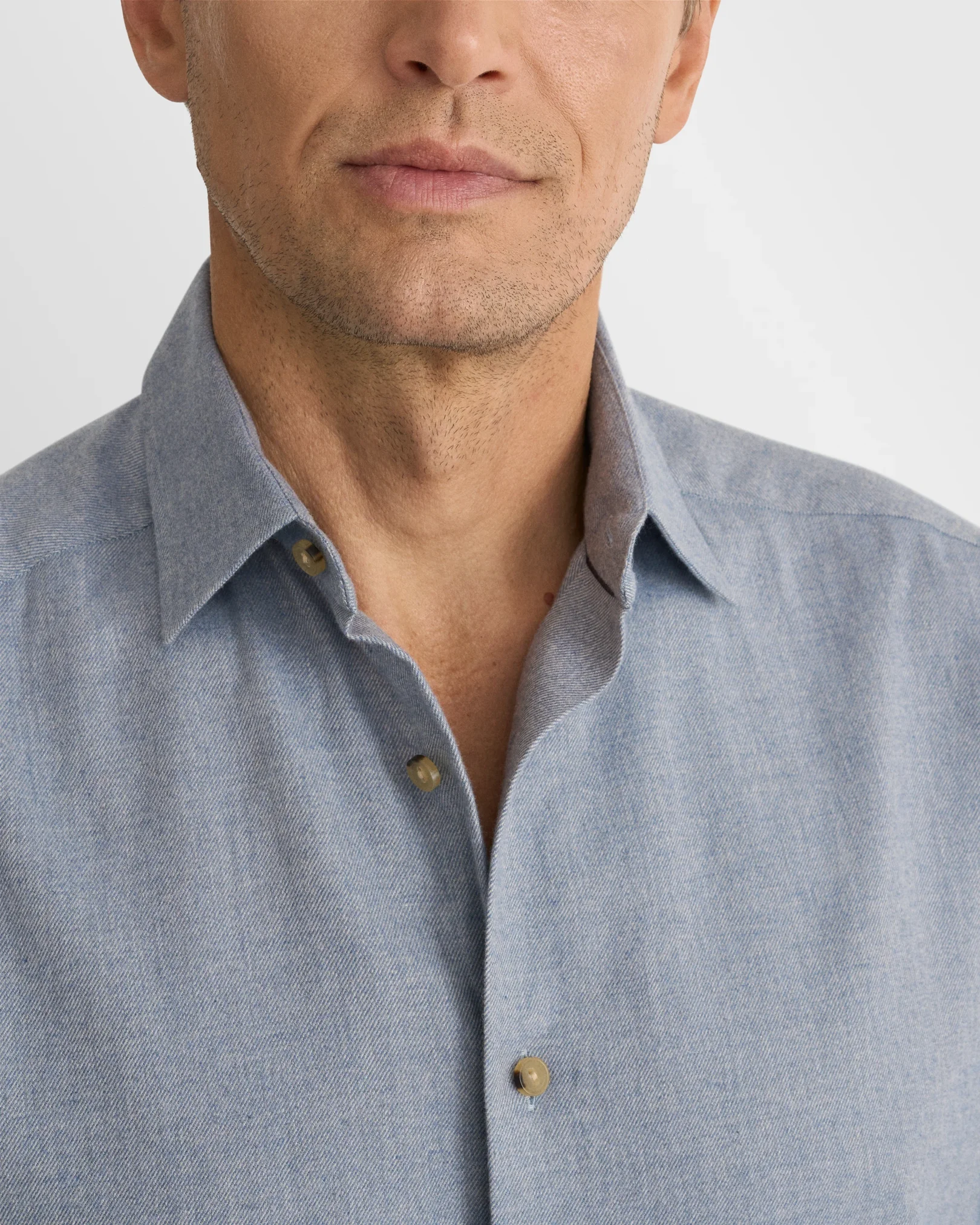 Eton - light blue solid flannel shirt