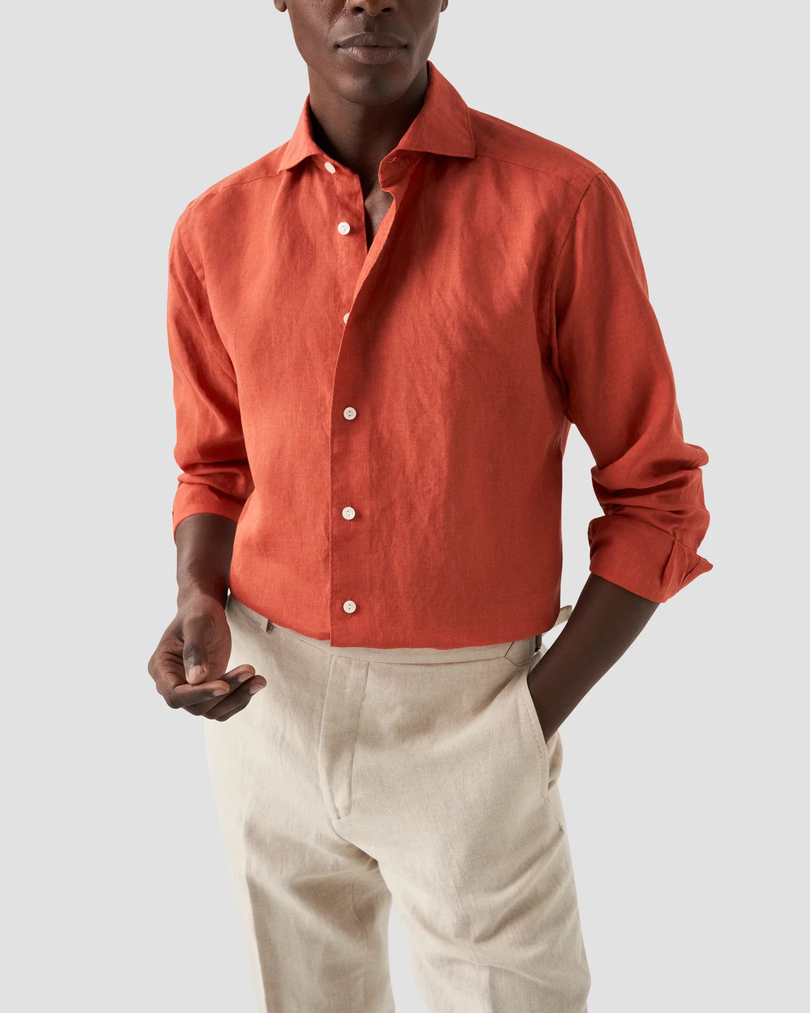Eton - Red Linen Shirt