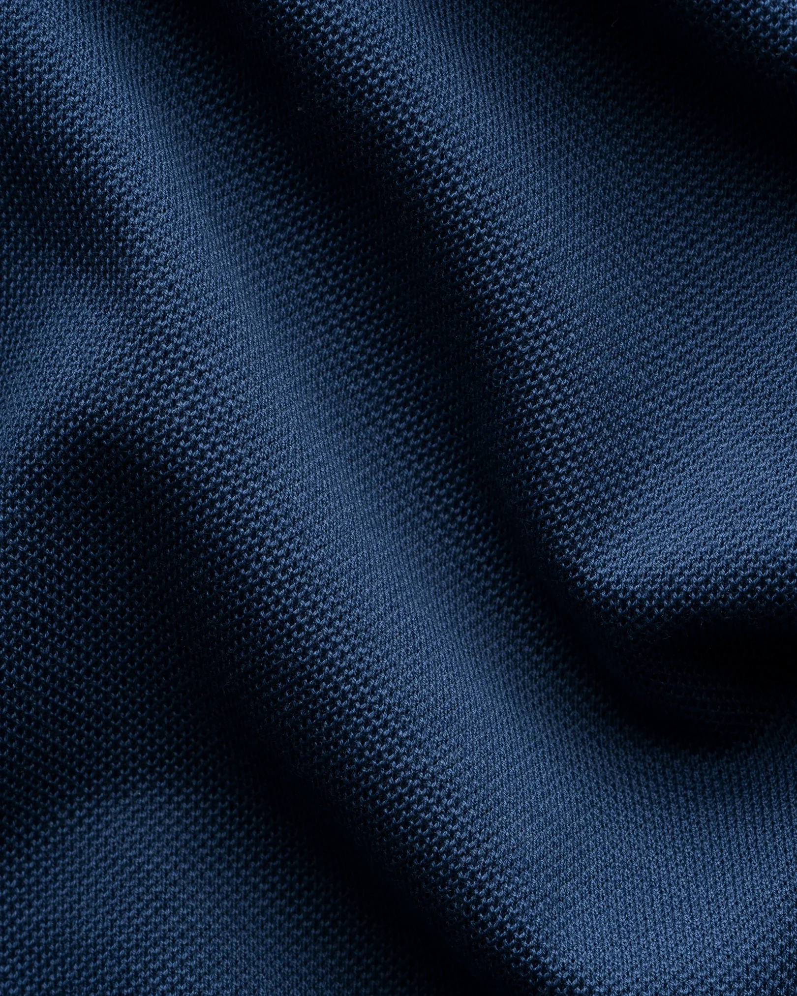 Eton - mid blue pima cotton pique polo