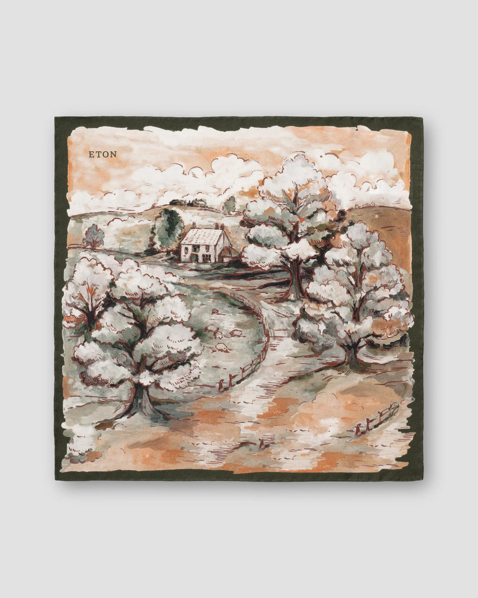 Eton - motif silk pocket square beige 256