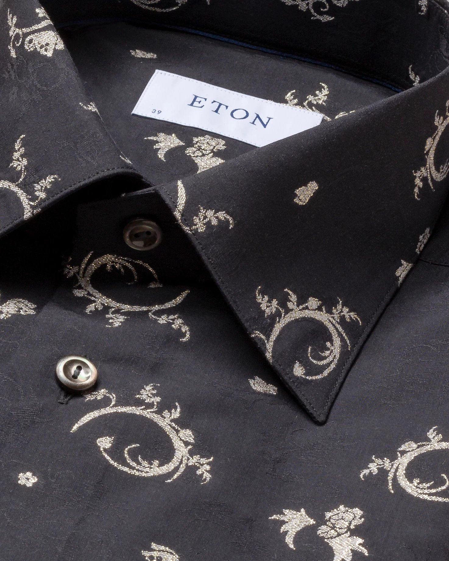 Eton - black gold fil coupe evening shirt