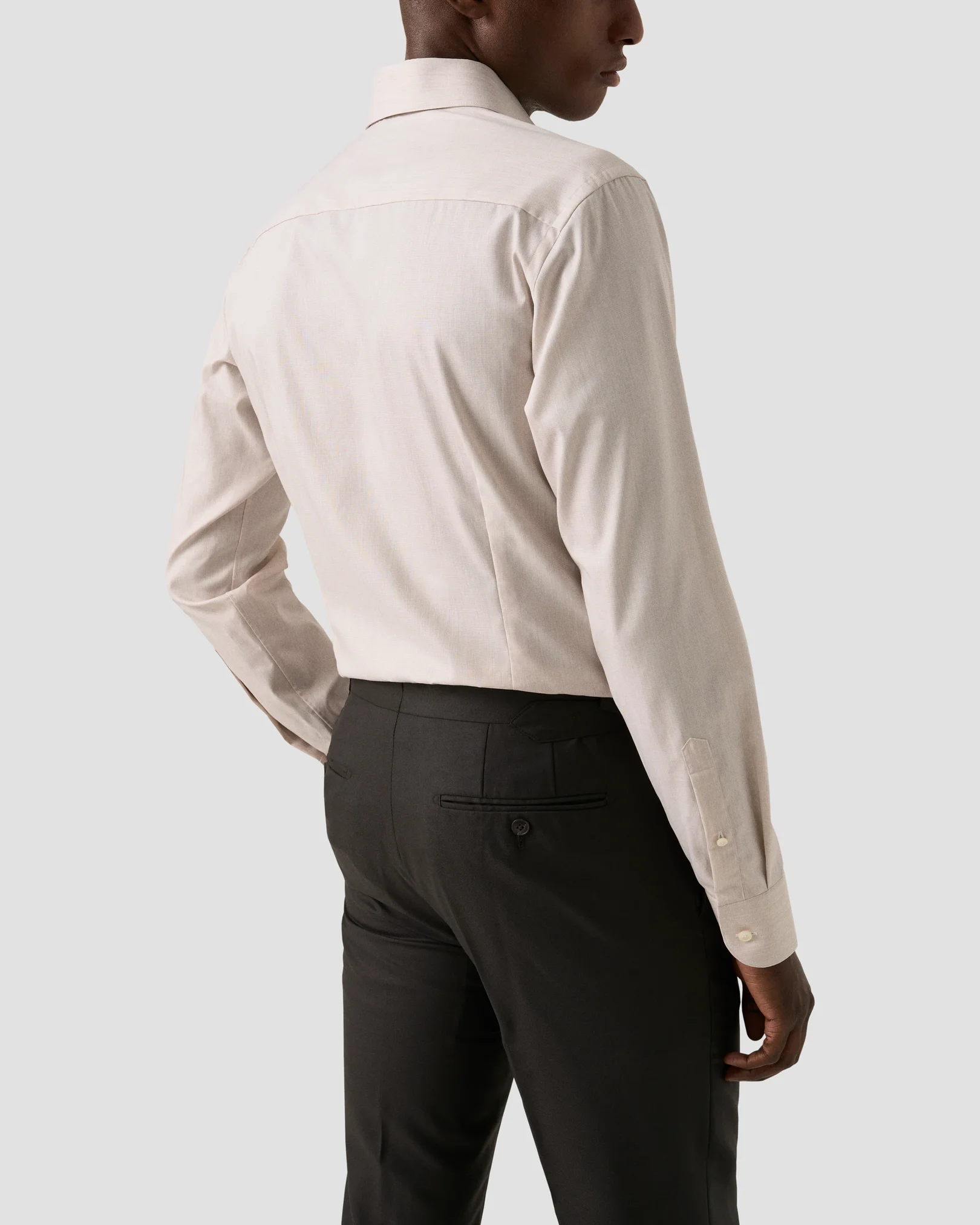 Eton - beige solid twill shirt