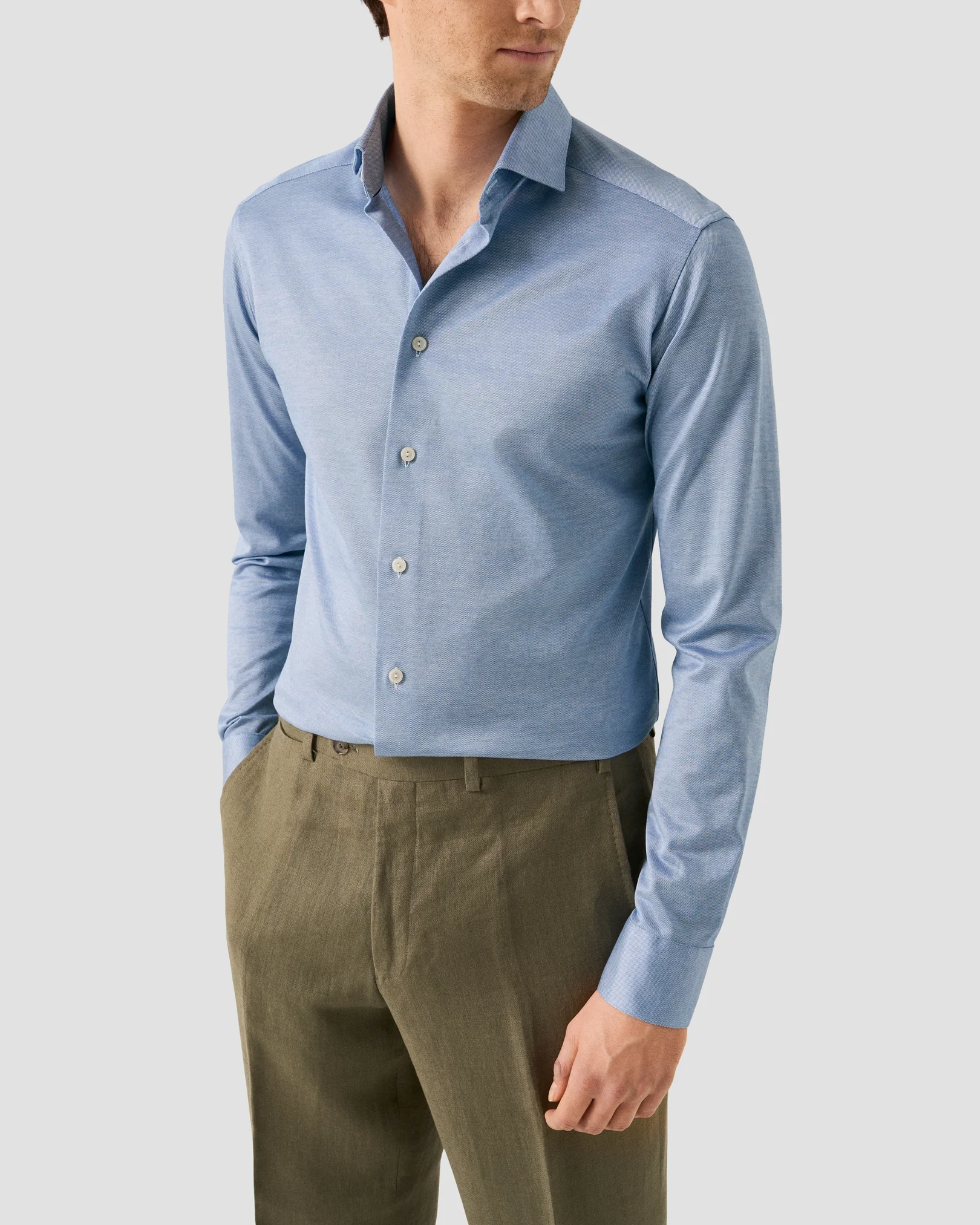 Eton - Filo di Scozia Jacquard  Knit Shirt