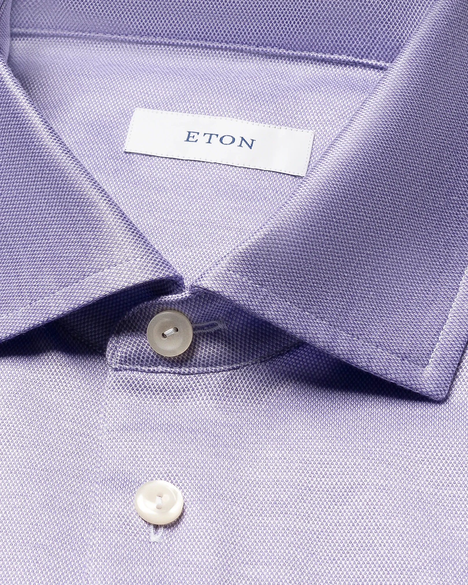 Eton - jacquard filo di scozia polo shirt light purple