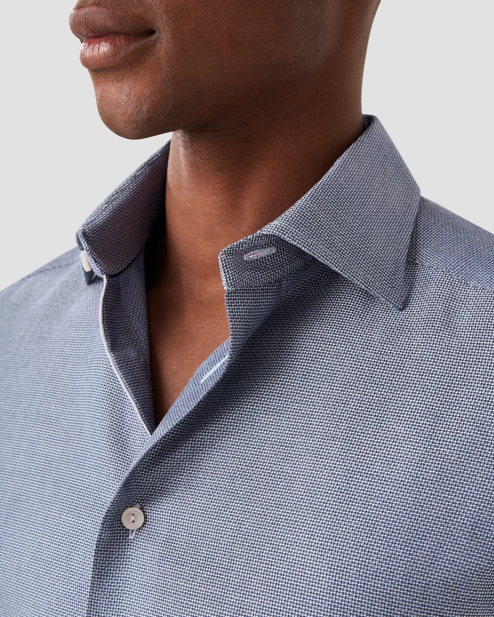 Navy Cotton & TENCEL™ Lyocell Stretch Shirt - Eton