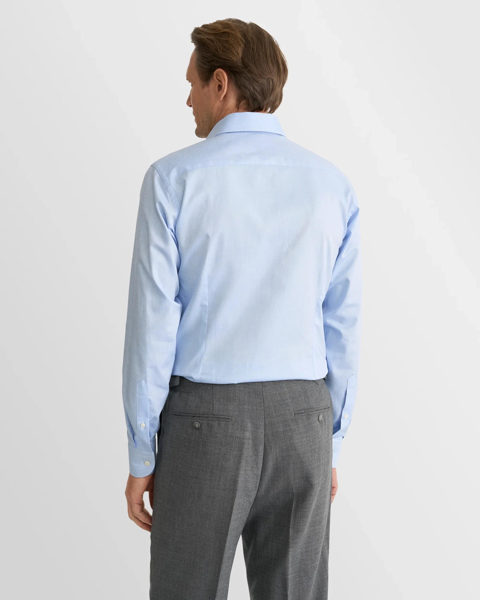 Eton - light blue solid signature oxford shirt wide spread 266