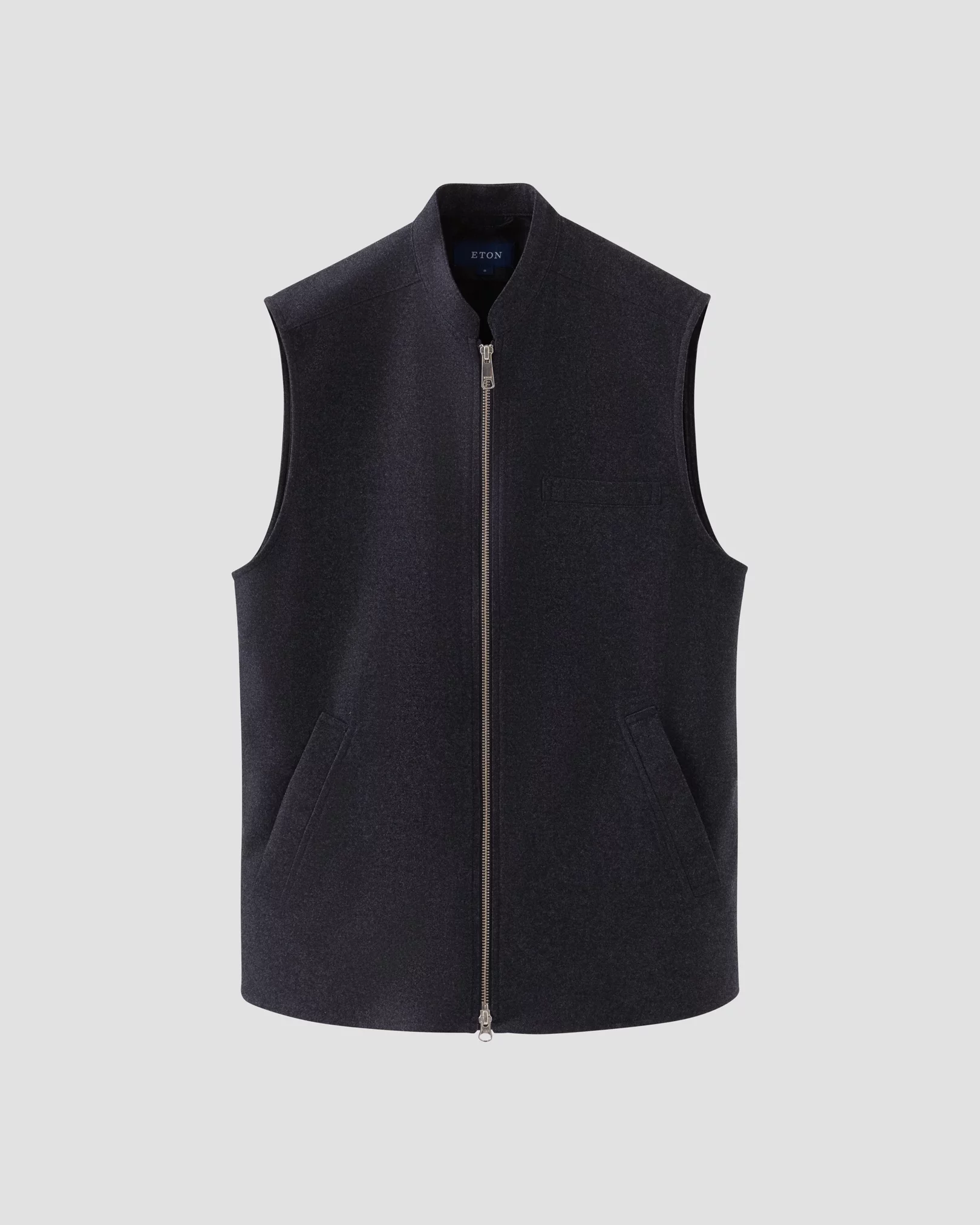 Navy Wool-Cashmere Flannel Vest