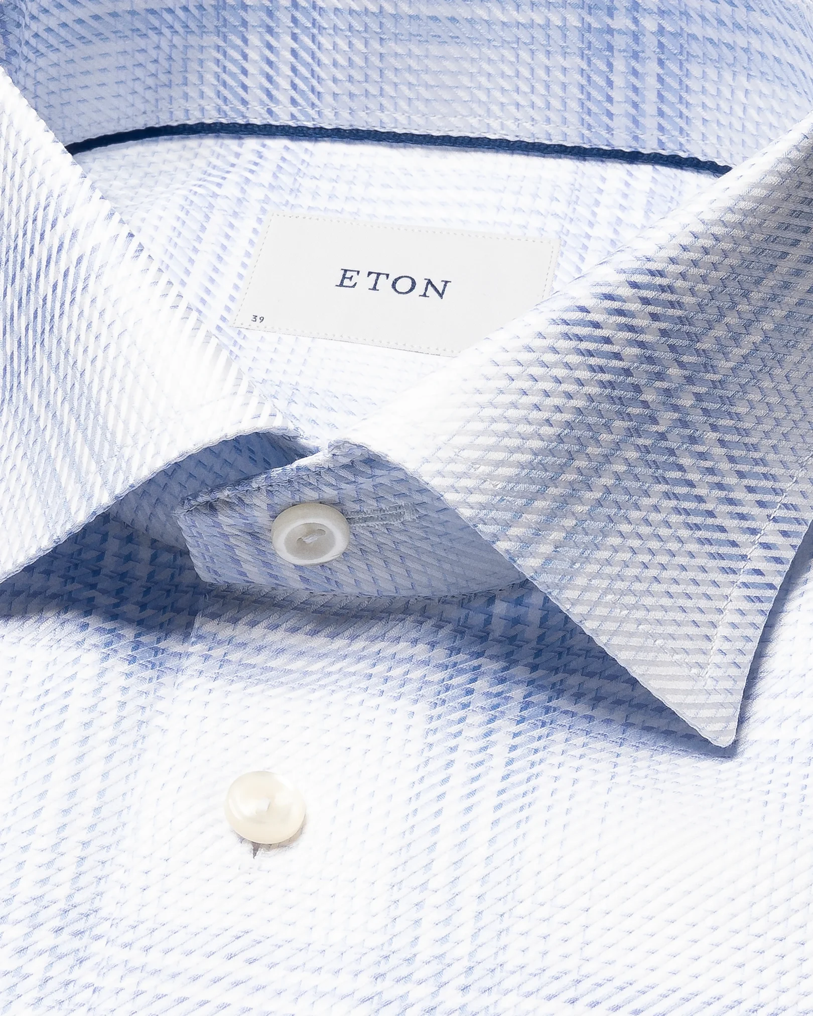 Eton - bold check king twill shirt