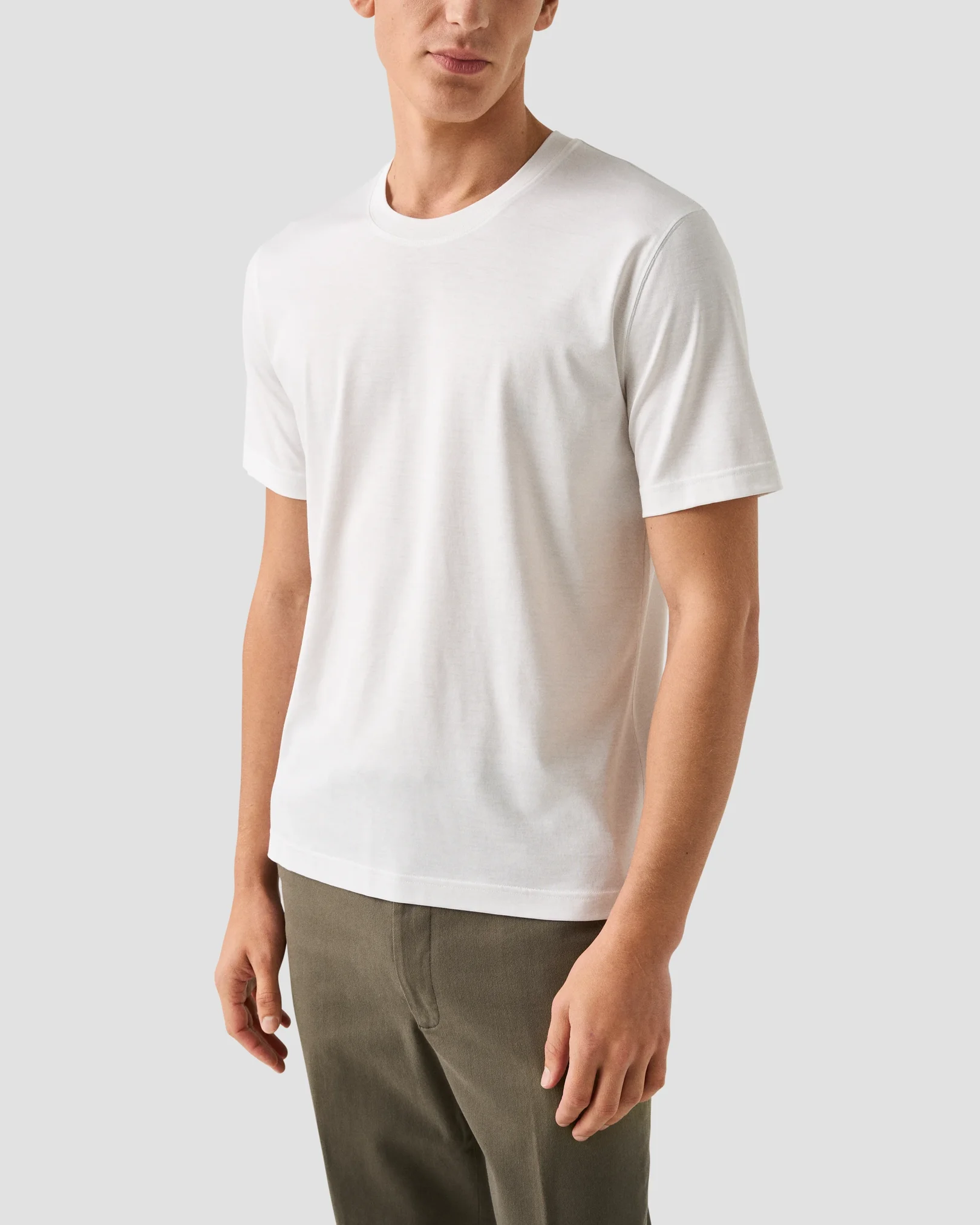 Eton - white cotton and silk t shirt